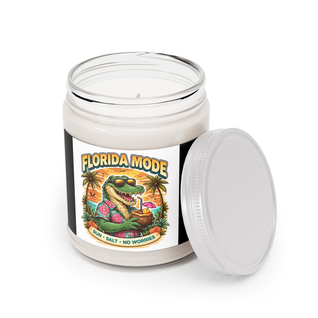 Florida Mode Scented Soy Candle — 9oz "Sun • Salt • No Worries" Jar