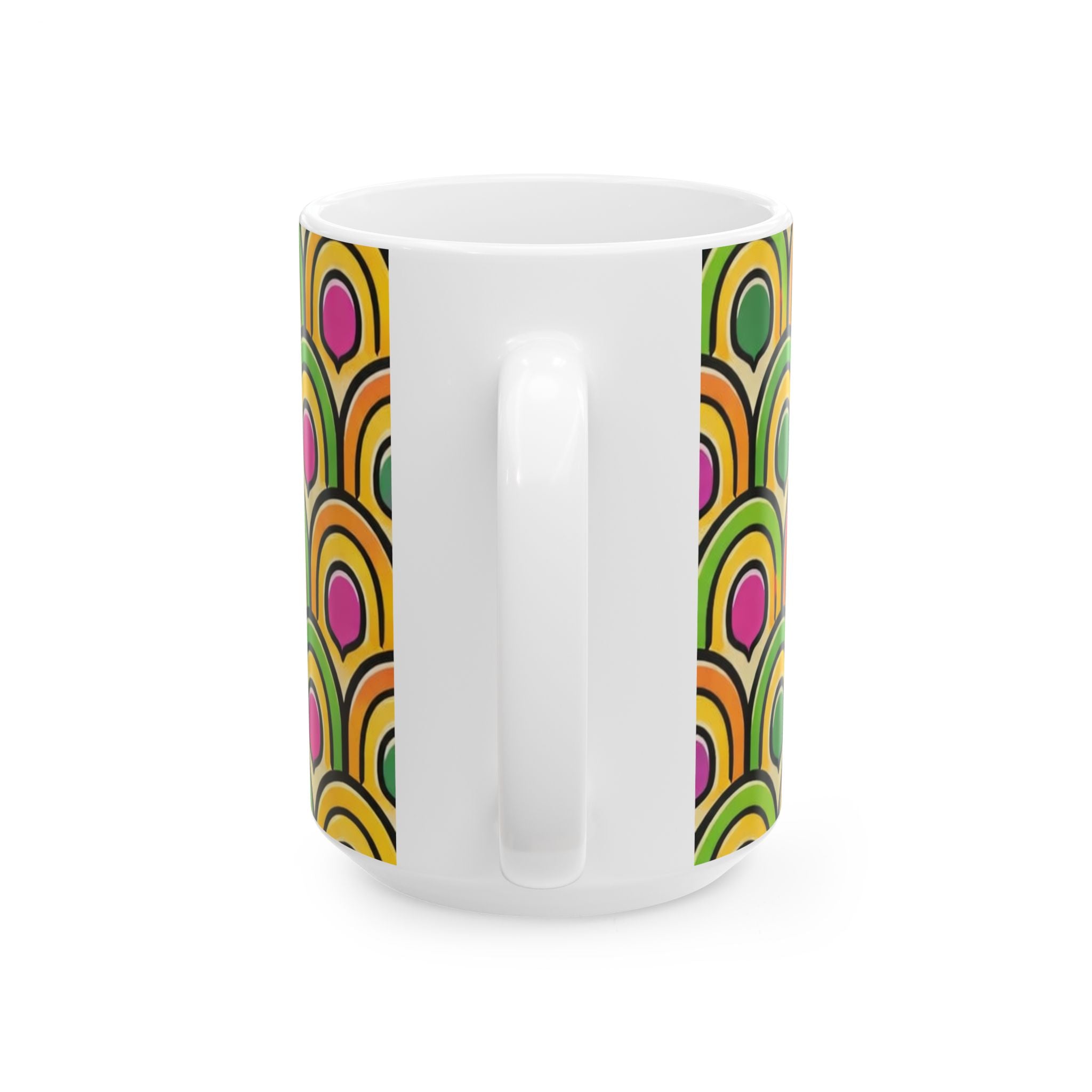 Citrus Crush Vintage Ceramic Mug — 60s-Inspired Bold Citrus Pattern (11oz, 15oz)