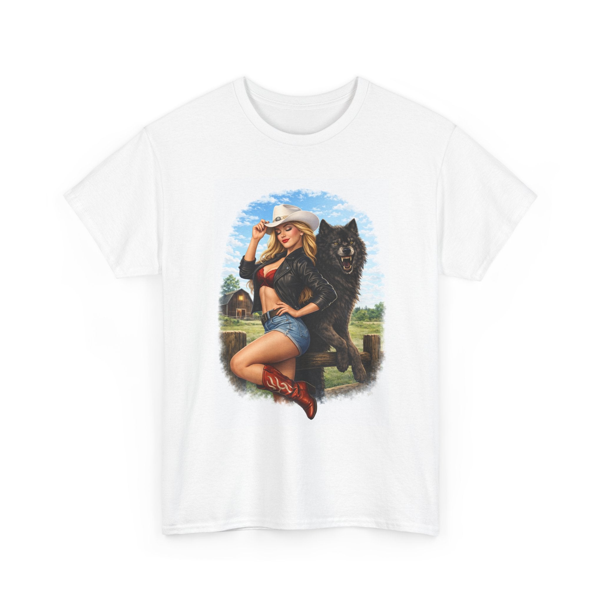 Cowgirl & Wolf Tee — Country Western Graphic T-Shirt