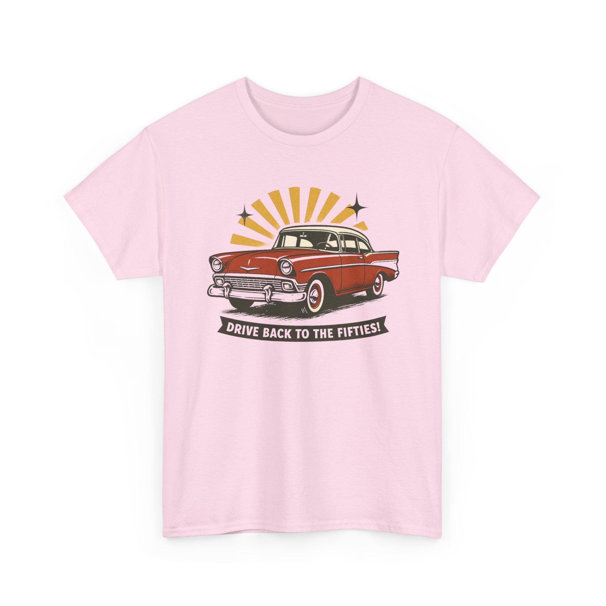 1950s Classic Car Tee "Drive Back to the Fifties" Retro Vintage Auto Shirt  Trendy TShirt