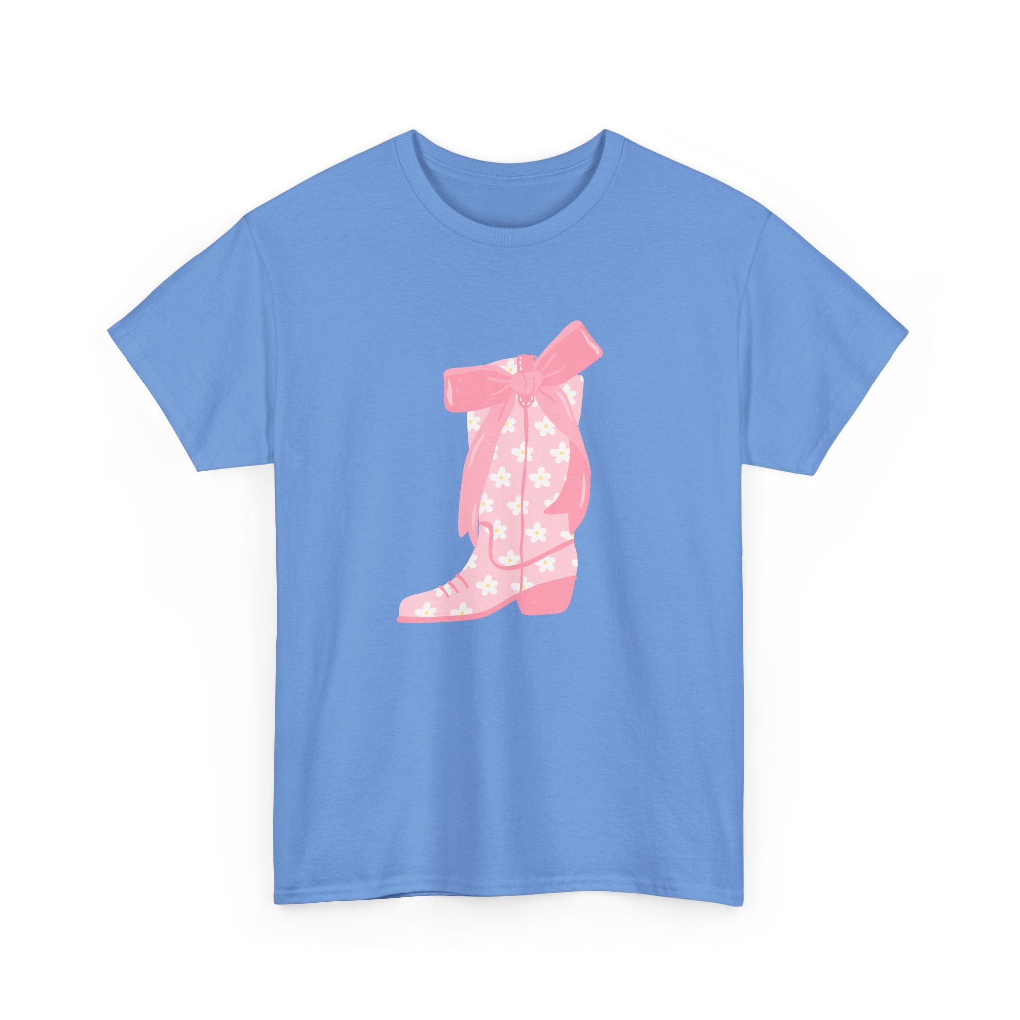Cowgirl Boot Graphic Tee Pink Ribbon Star Print trendy t-shirt