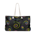 80s Retro Neon Swirl Weekender Bag  Colorful Spiral Travel Tote