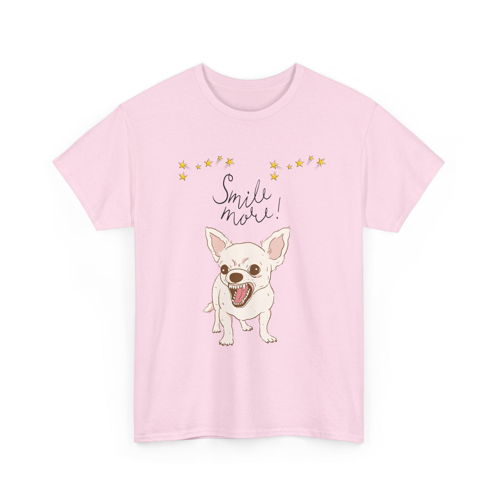 Smile More Chihuahua T-Shirt Cute Dog Illustration, Floral Accents        Dog Attitude    Trendy T-Shirt