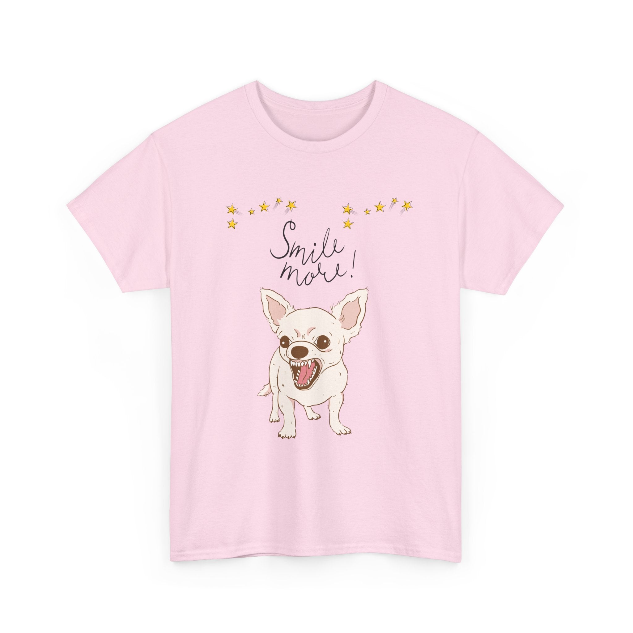Smile More Chihuahua T-Shirt Cute Dog Illustration, Floral Accents        Dog Attitude    Trendy T-Shirt