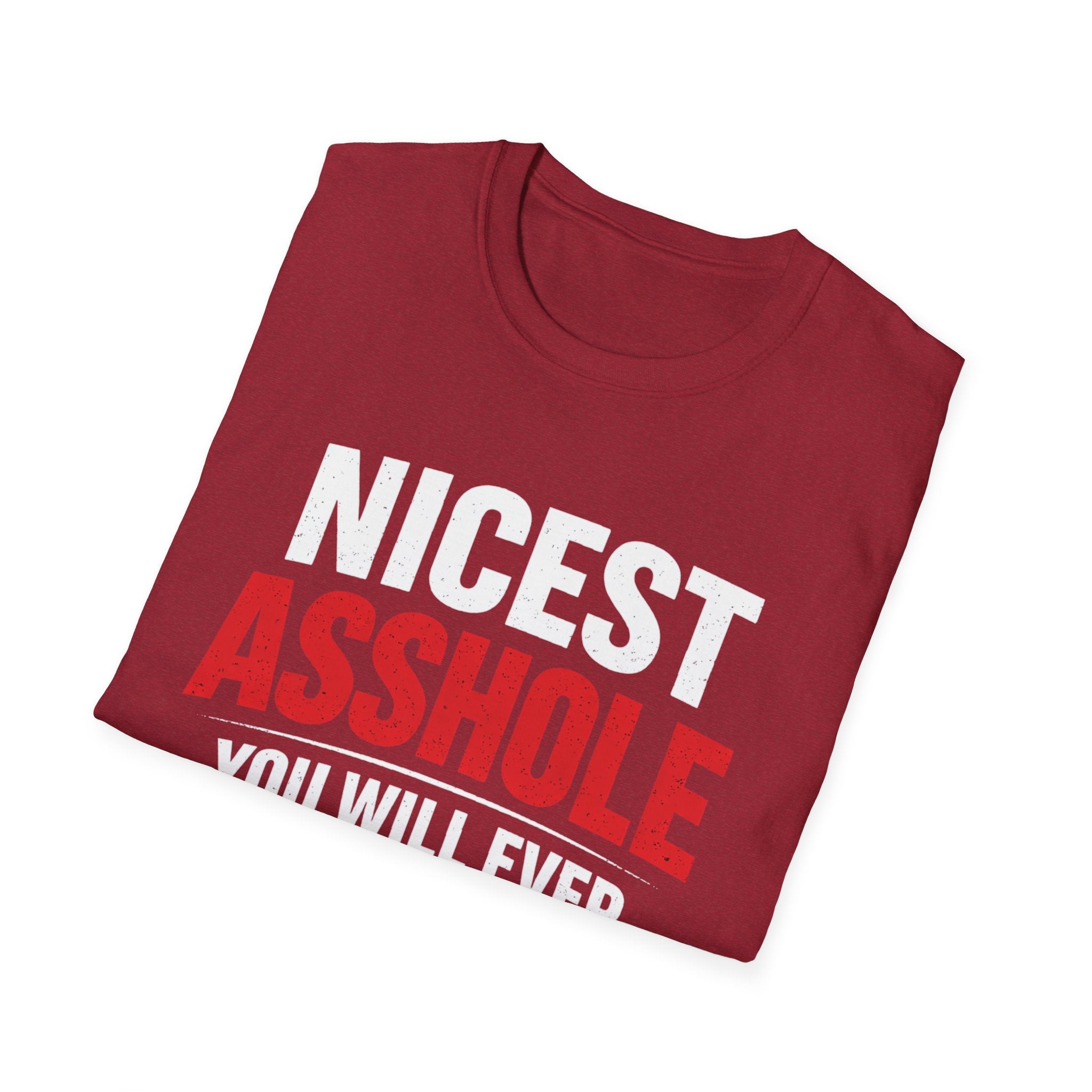Nicest ASSHOLE' Graphic T-Shirt - Bold Red Lettering