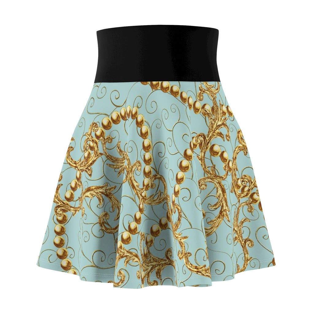 Baroque Gold Scroll Skater Skirt