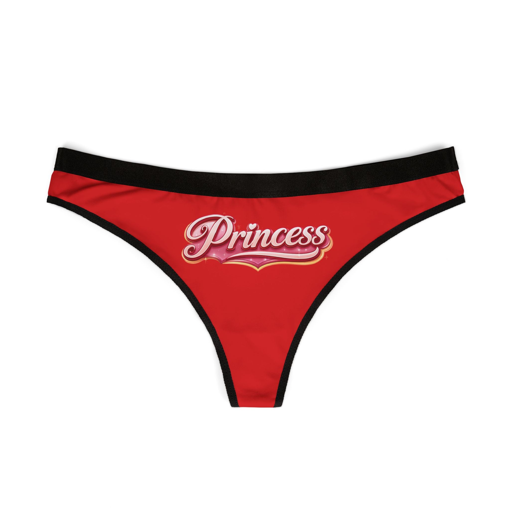 Princess Red Thong — Women's Sexy Cotton-Blend Thong Panties