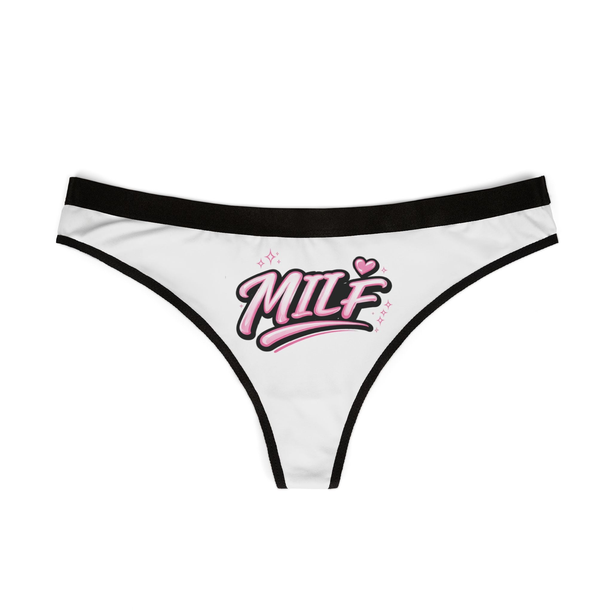 Milf Thong — 'MILF' Pink Script Women's Thong, Playful Bachelorette Lingerie