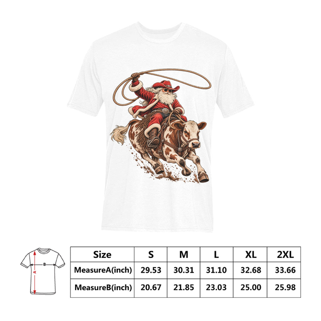 Cowboy Santa Rodeo Christmas Shirt Men’s Western Holiday Graphic
