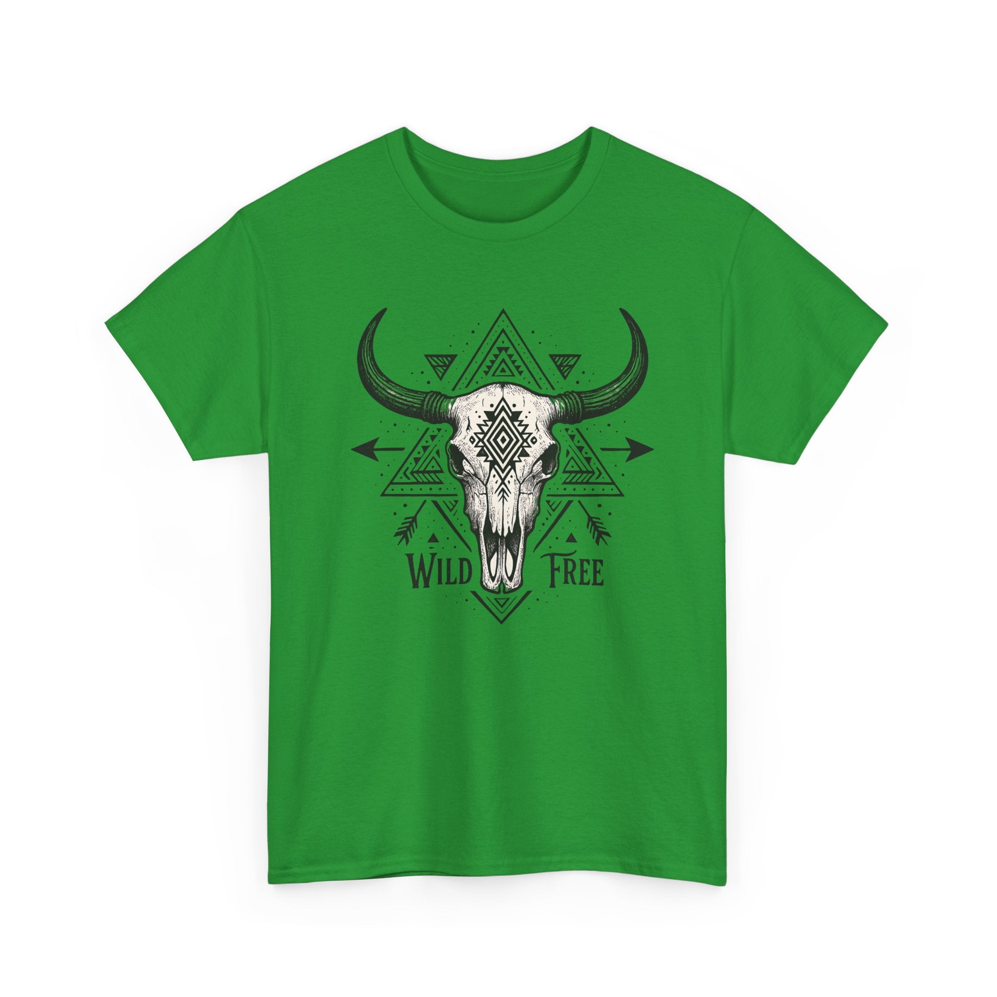 Wild & Free Buffalo Skull T-Shirt — Boho Western Graphic Tee