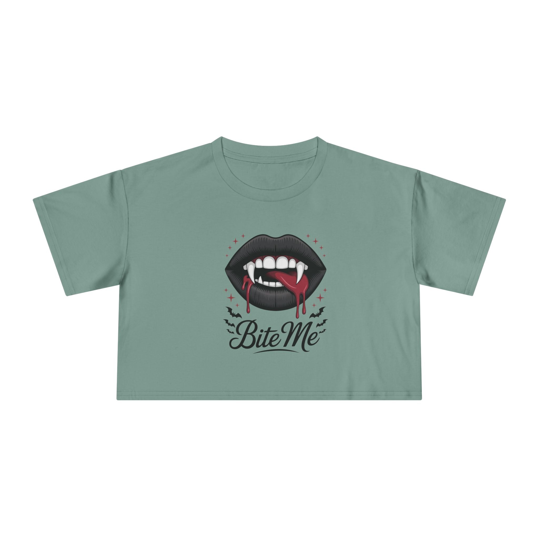 Bite Me  Women's Gothic Vampire Crop Tee