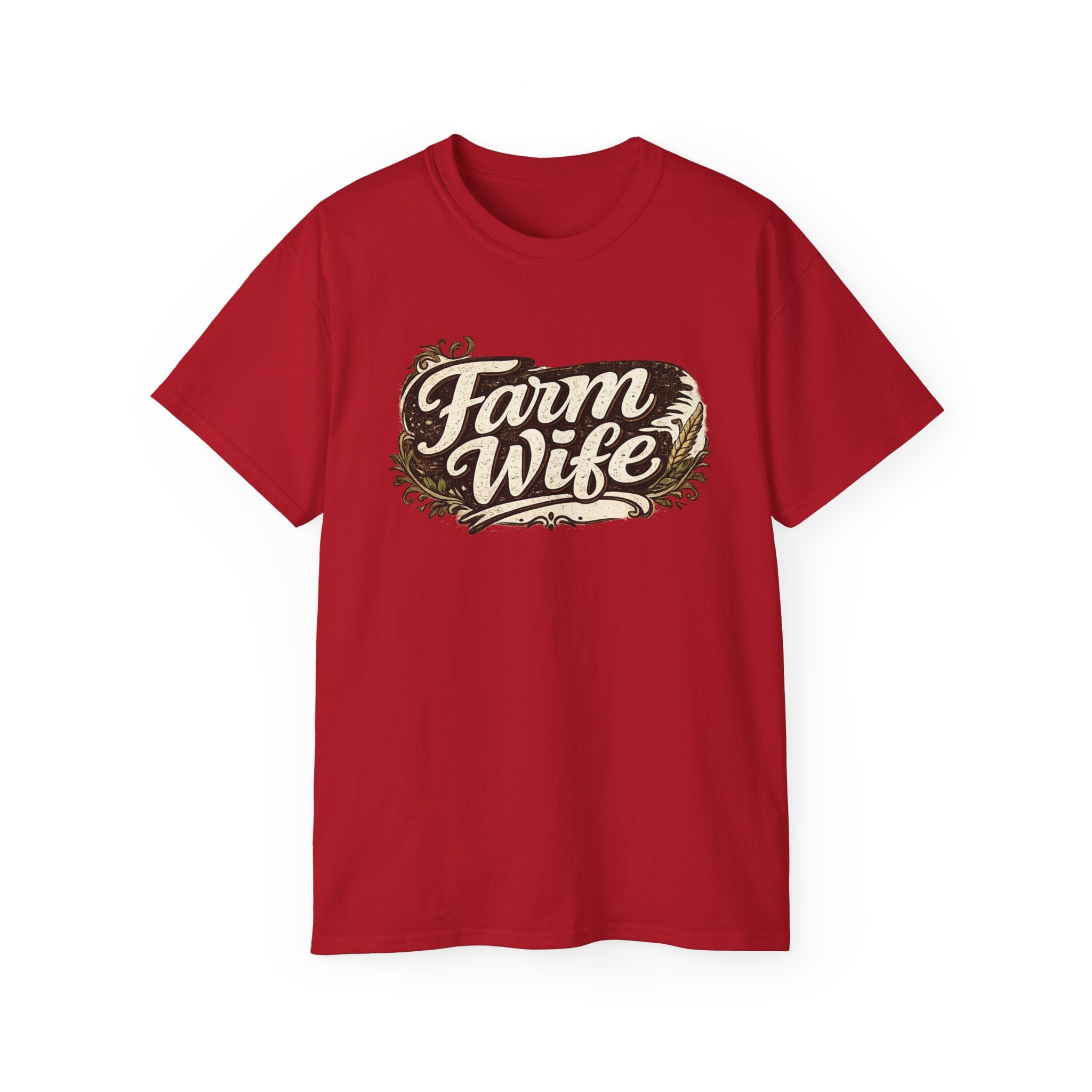Farm Wife T-Shirt — Rustic Retro Script Tee for Women (Farm Wife)