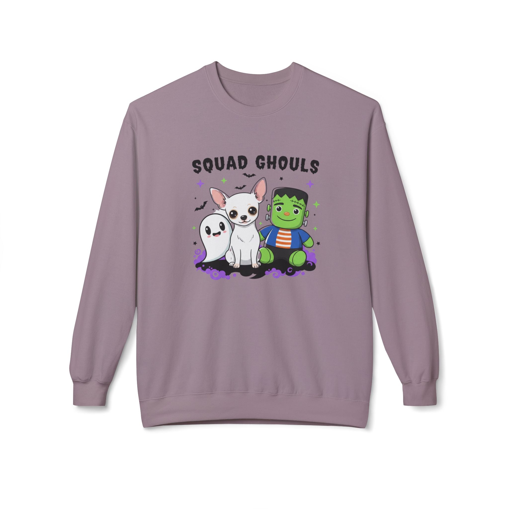 Squad Ghouls  Chihuahua Halloween Crewneck Sweatshirt  Wolf Hill Ranch Original Art 🎃