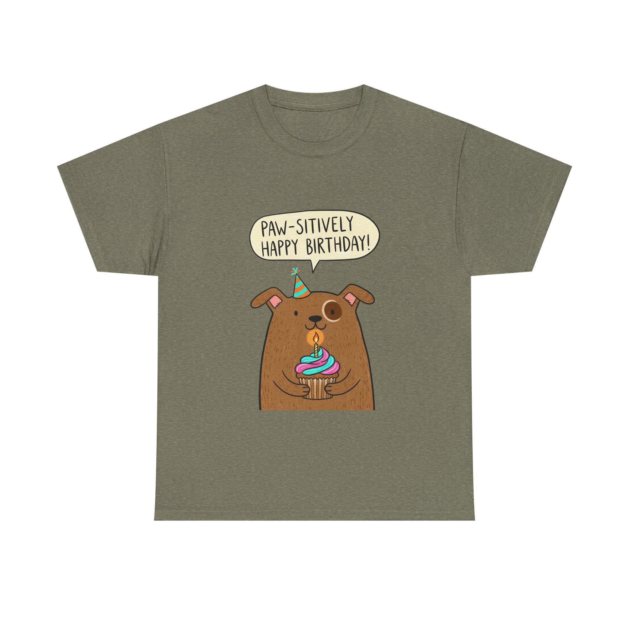 Paw-sitively Happy Birthday Dog T-Shirt — Cute Puppy Birthday Tee