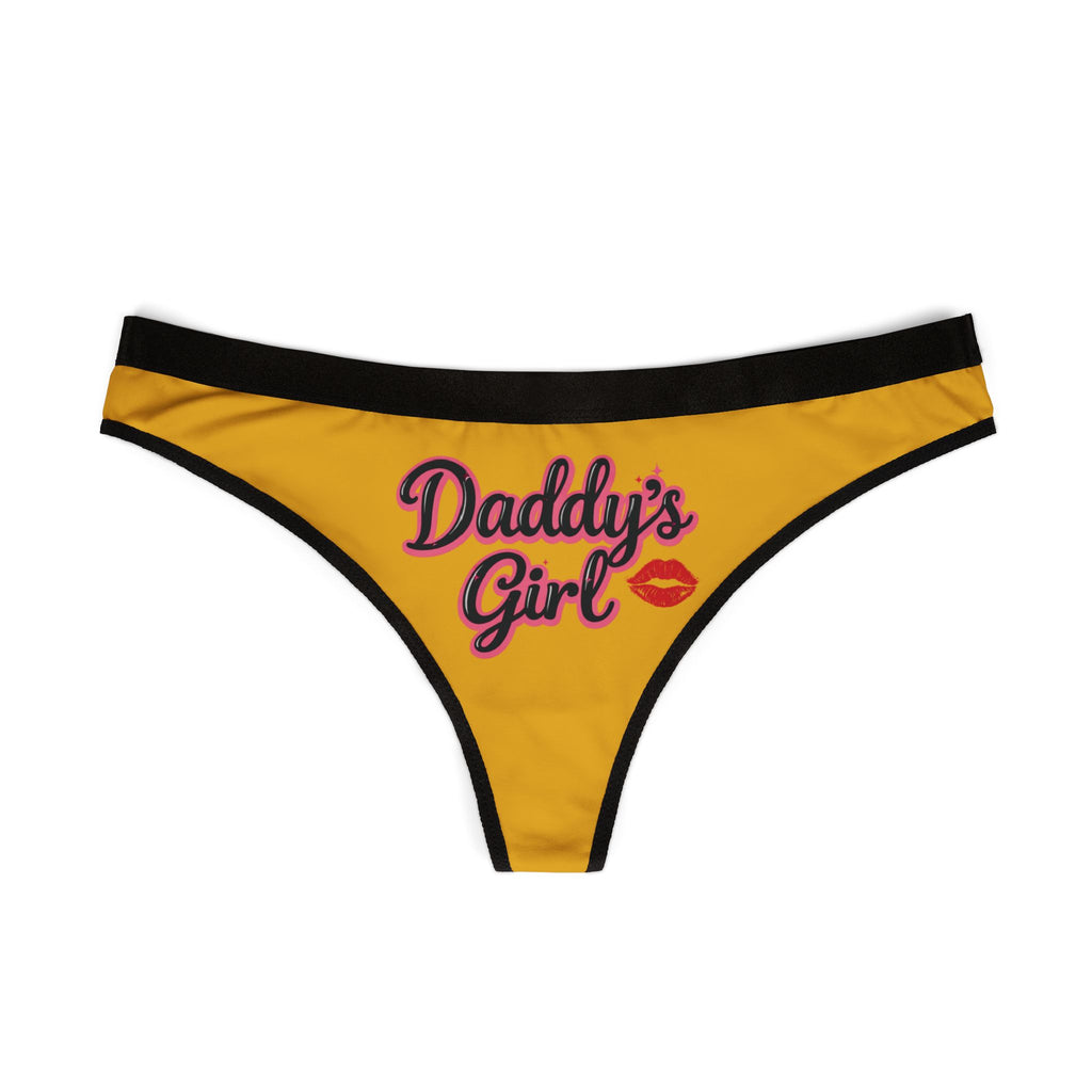 Women's Thong - "Daddy's Girl" Yellow Graphic Lingerie
