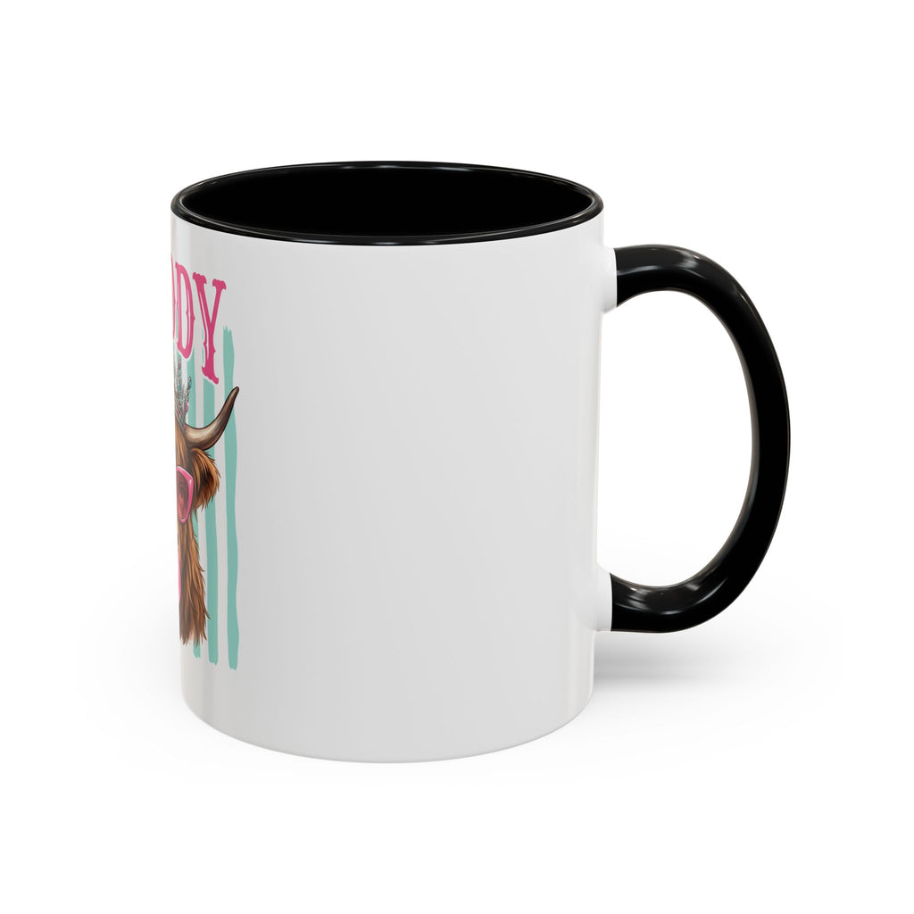 Moody Highland Cow Coffee Mug — Funny Crowned Cow with Bubblegum | Gift for Cow Lovers