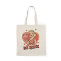 Valentine Retro Pin-Up Tote Bag Be Mine" Heart Graphic Cotton Shopper