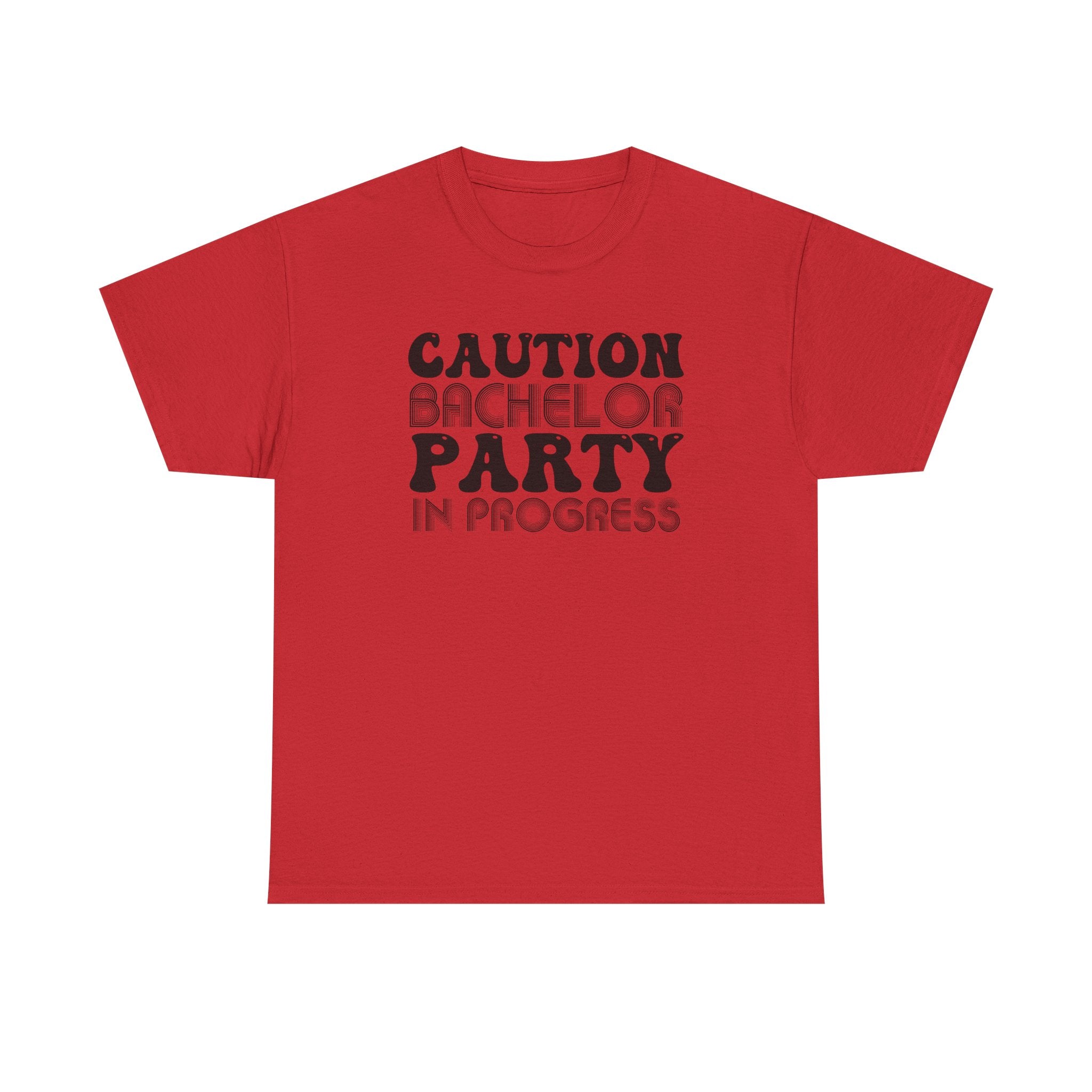 Bachelor Party T‑Shirt – "Caution: Bachelor Party in Progress" Funny Bachelorette/Bachelor Crew Tee