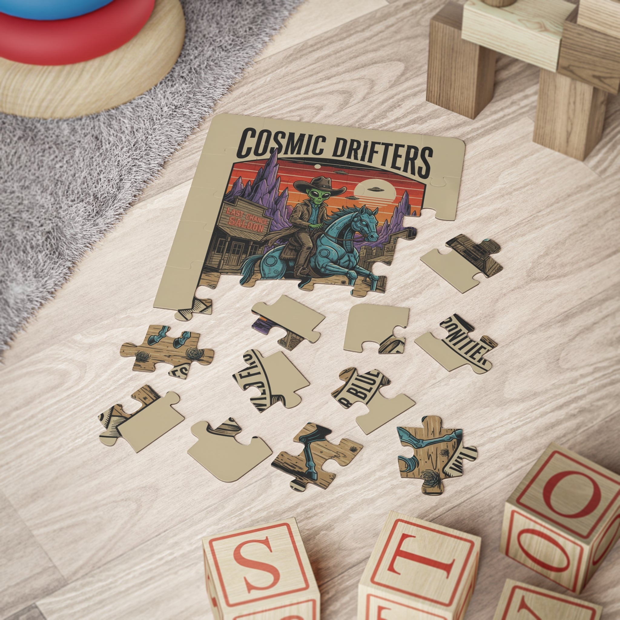 Puzzle — 'Cosmic Drifters: Wild Frontier Blues' 30-Piece Jigsaw