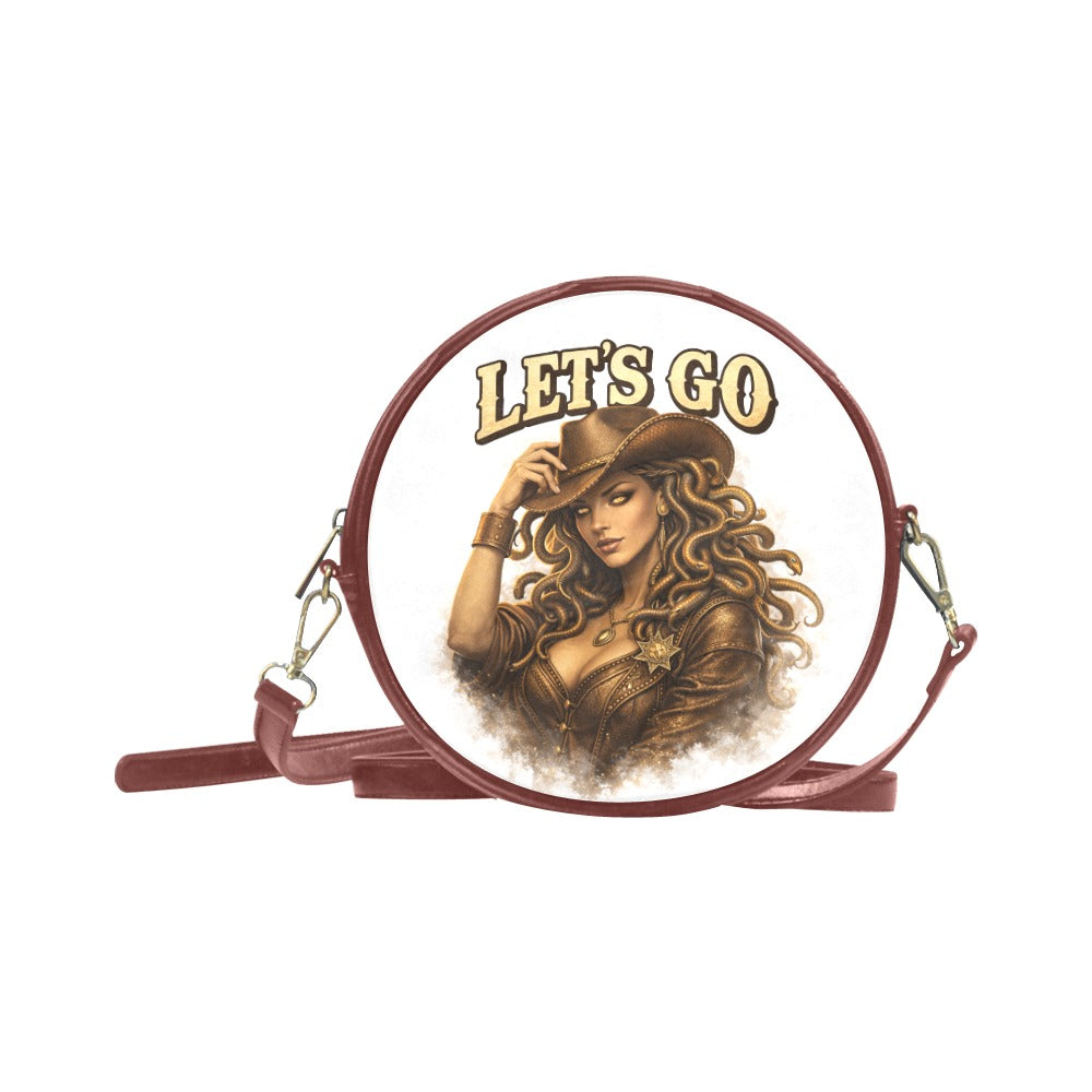 LET'S GO GIRL Round Messenger Bag