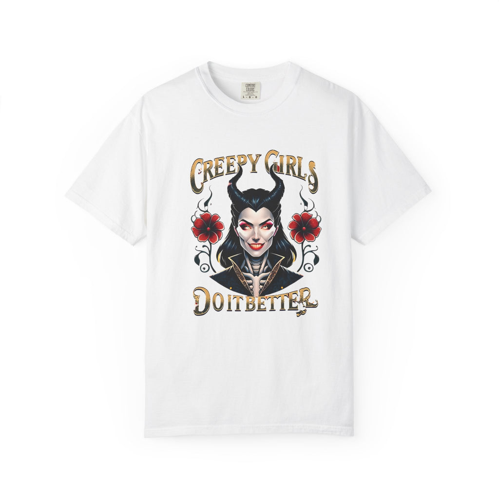 Creepy Girl Unisex T-Shirt, Vintage Graphic Tee, Halloween Shirt, Alternative Fashion, Cool Women's Tee