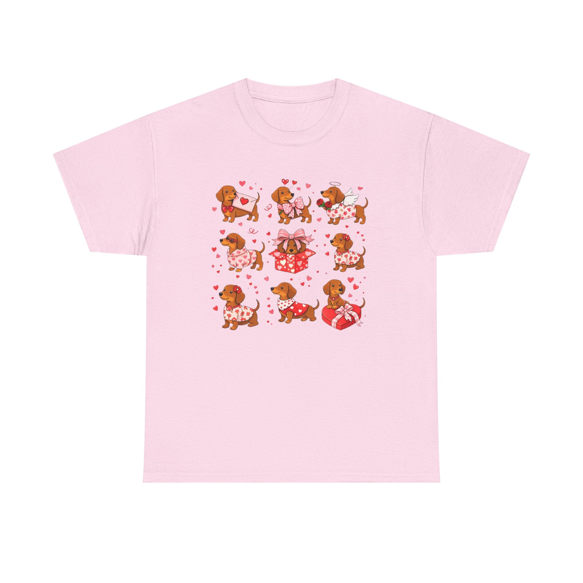 Dachshund Valentine T-Shirt — Cute Puppy Hearts Graphic Tee