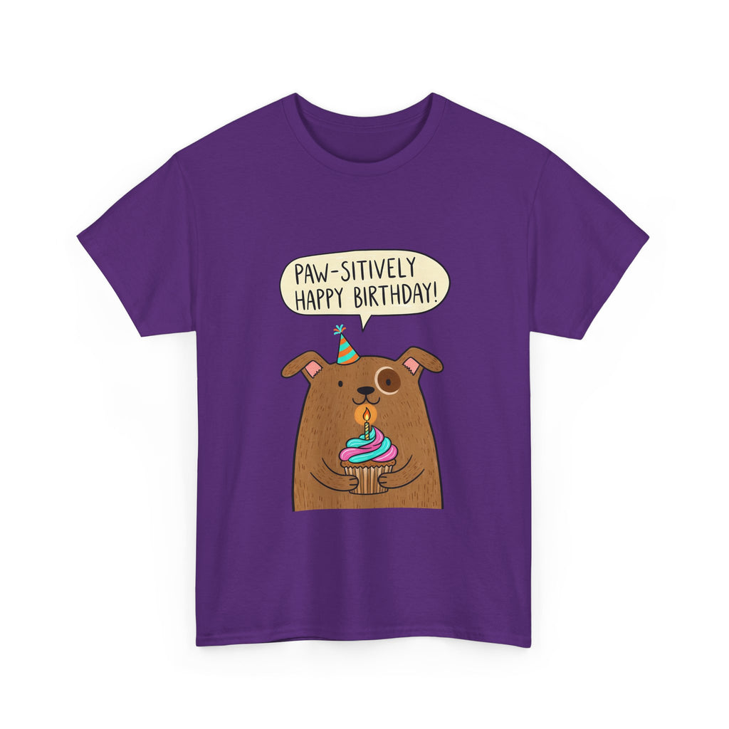 Paw-sitively Happy Birthday Dog T-Shirt — Cute Puppy Birthday Tee