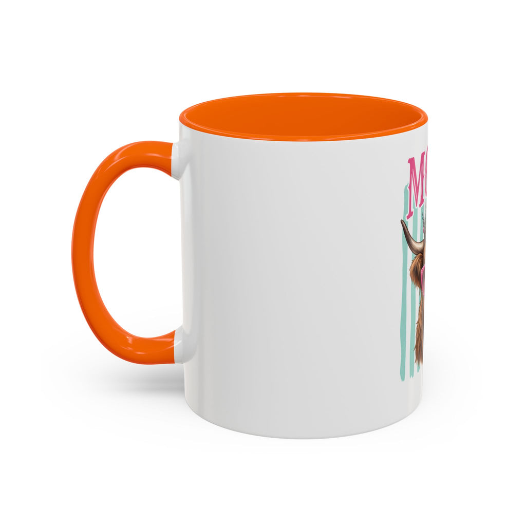 Moody Highland Cow Coffee Mug — Funny Crowned Cow with Bubblegum | Gift for Cow Lovers