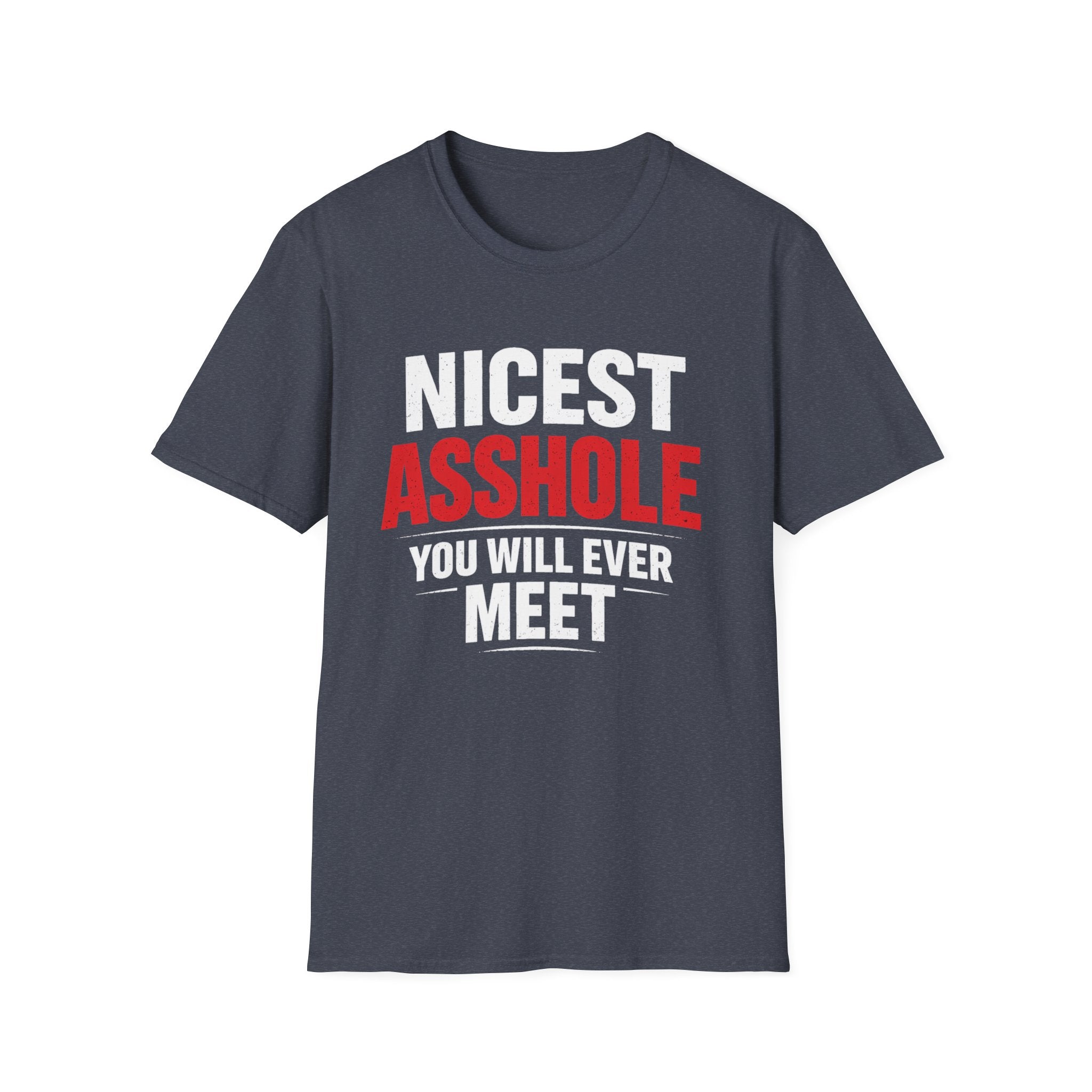 Nicest ASSHOLE' Graphic T-Shirt - Bold Red Lettering