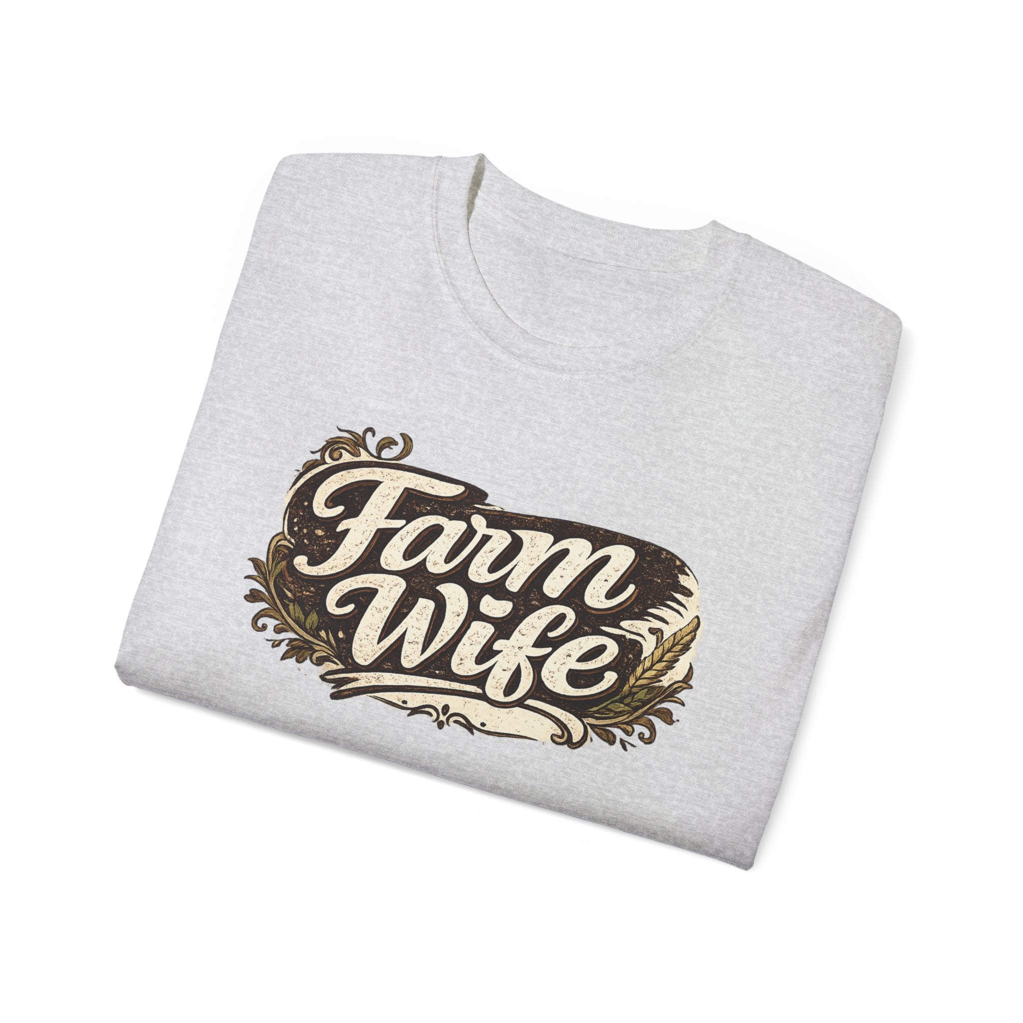 Farm Wife T-Shirt — Rustic Retro Script Tee for Women (Farm Wife)