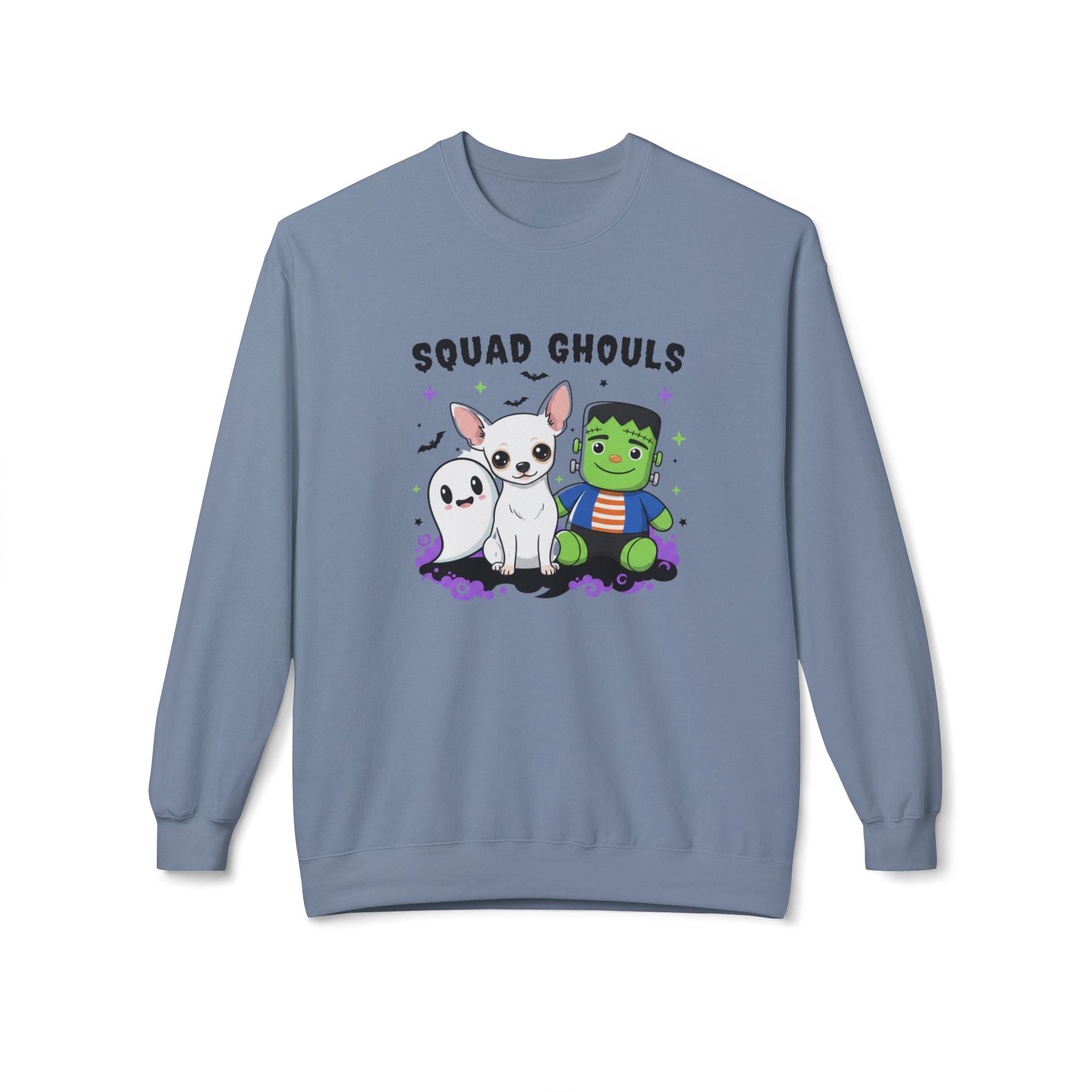Squad Ghouls  Chihuahua Halloween Crewneck Sweatshirt  Wolf Hill Ranch Original Art 🎃