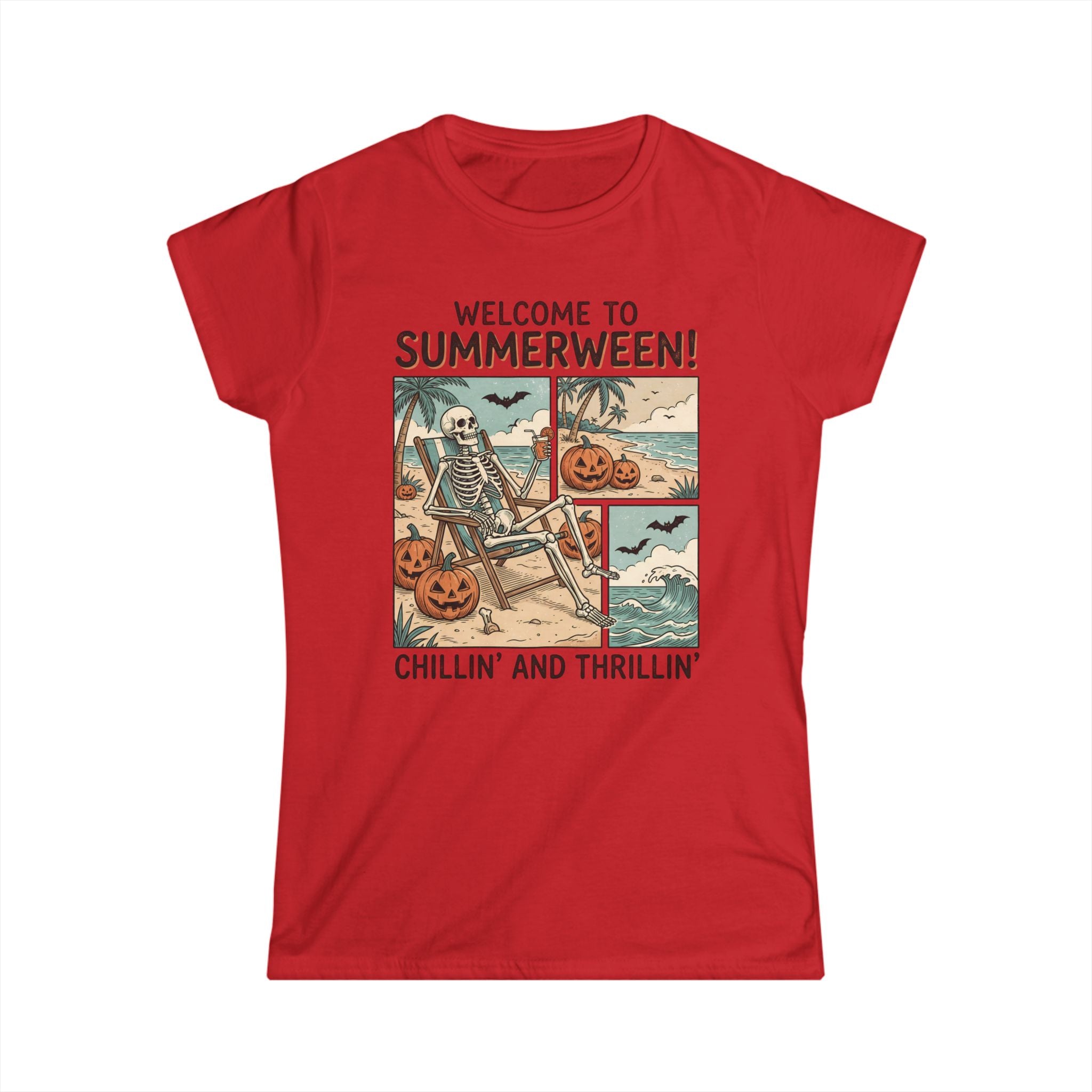 Summerween Skeleton Tee — "Welcome to Summerween! Chillin' and Thrillin'"