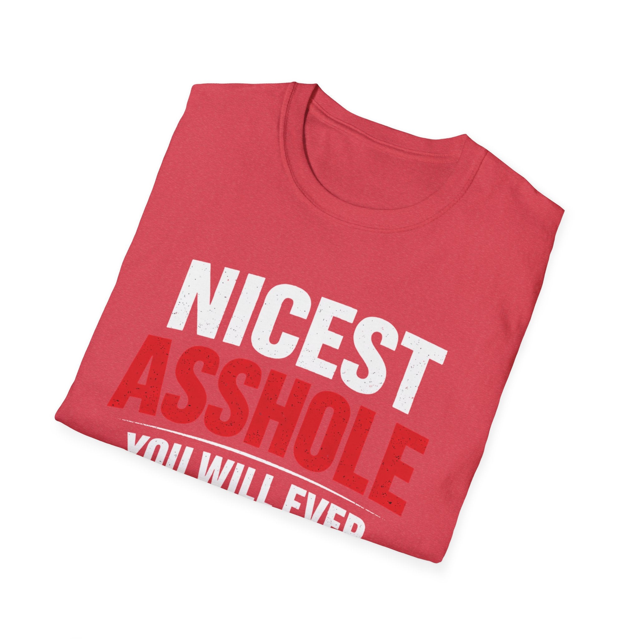 Nicest ASSHOLE' Graphic T-Shirt - Bold Red Lettering