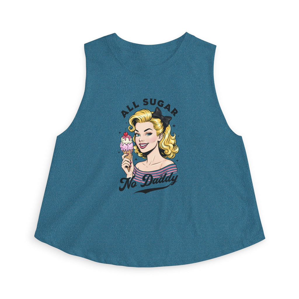 Crop Top — Retro Pinup “All Sugar No Daddy” Graphic Tank