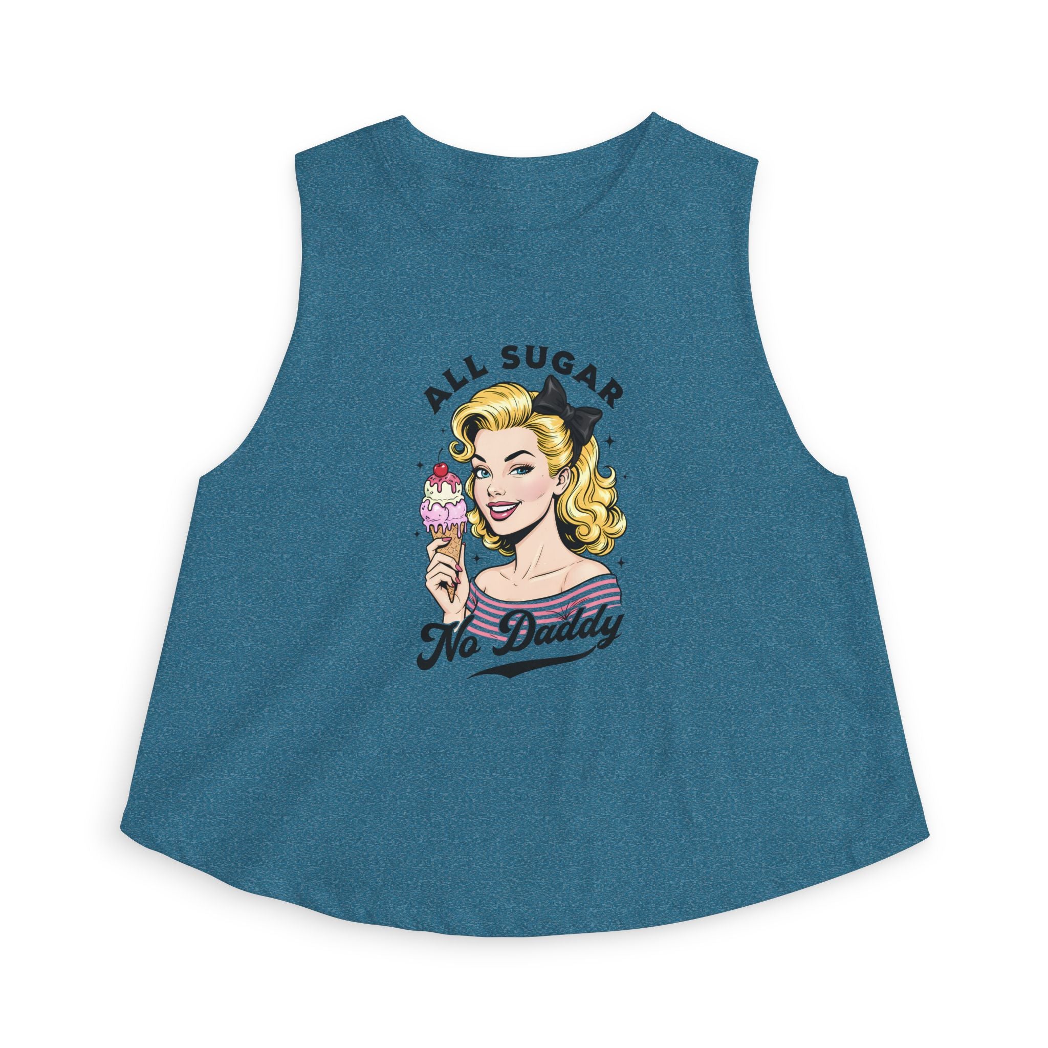 Crop Top — Retro Pinup “All Sugar No Daddy” Graphic Tank