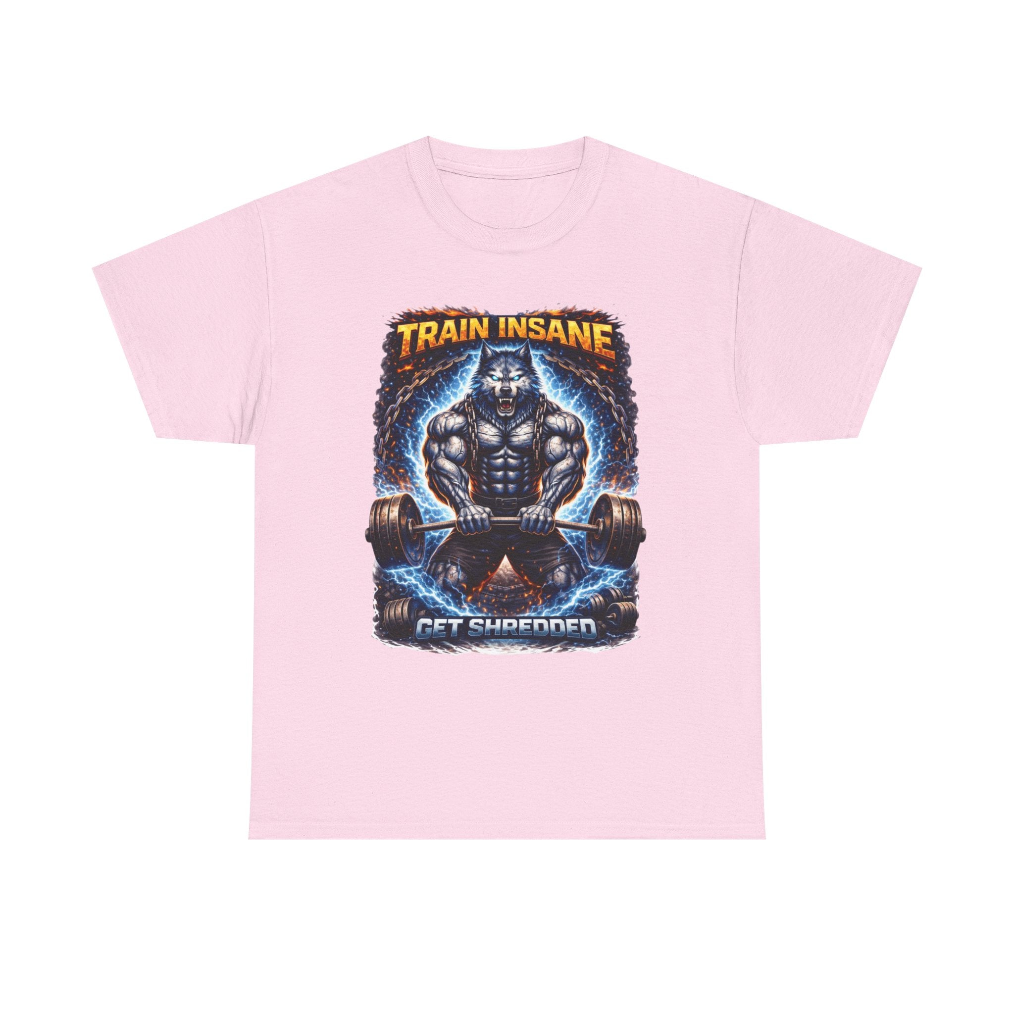 Gym T-Shirt — "Train Insane, Get Shredded" Muscle Workout Tee