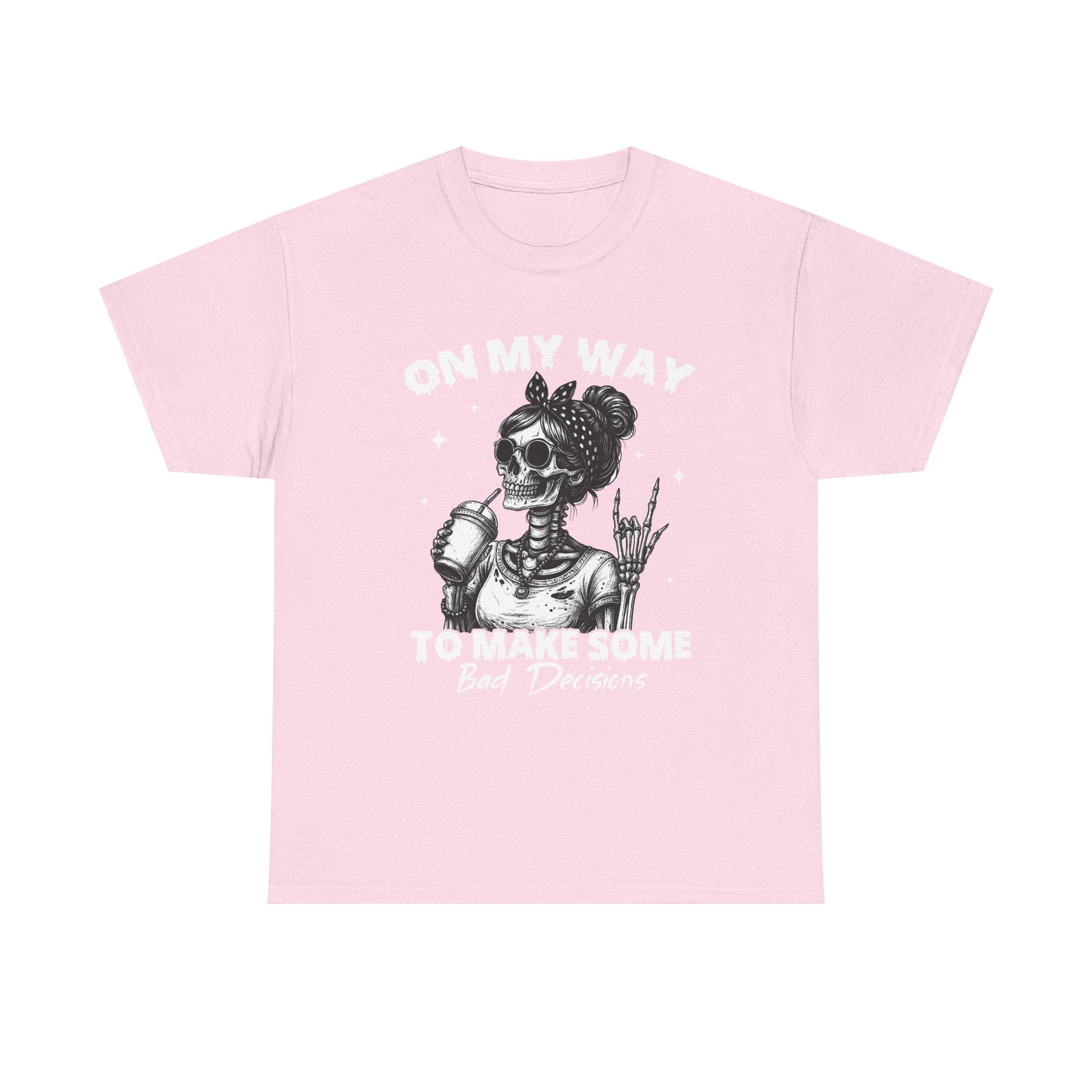 Skeleton Girl Graphic Tee — Retro Rock 'n' Roll Skull Design