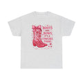 Cowgirl Boots and Bows T‑Shirt — "Boots and Bows, It's a Cowgirl Thing" Pink Western Tee  Trendy Farm