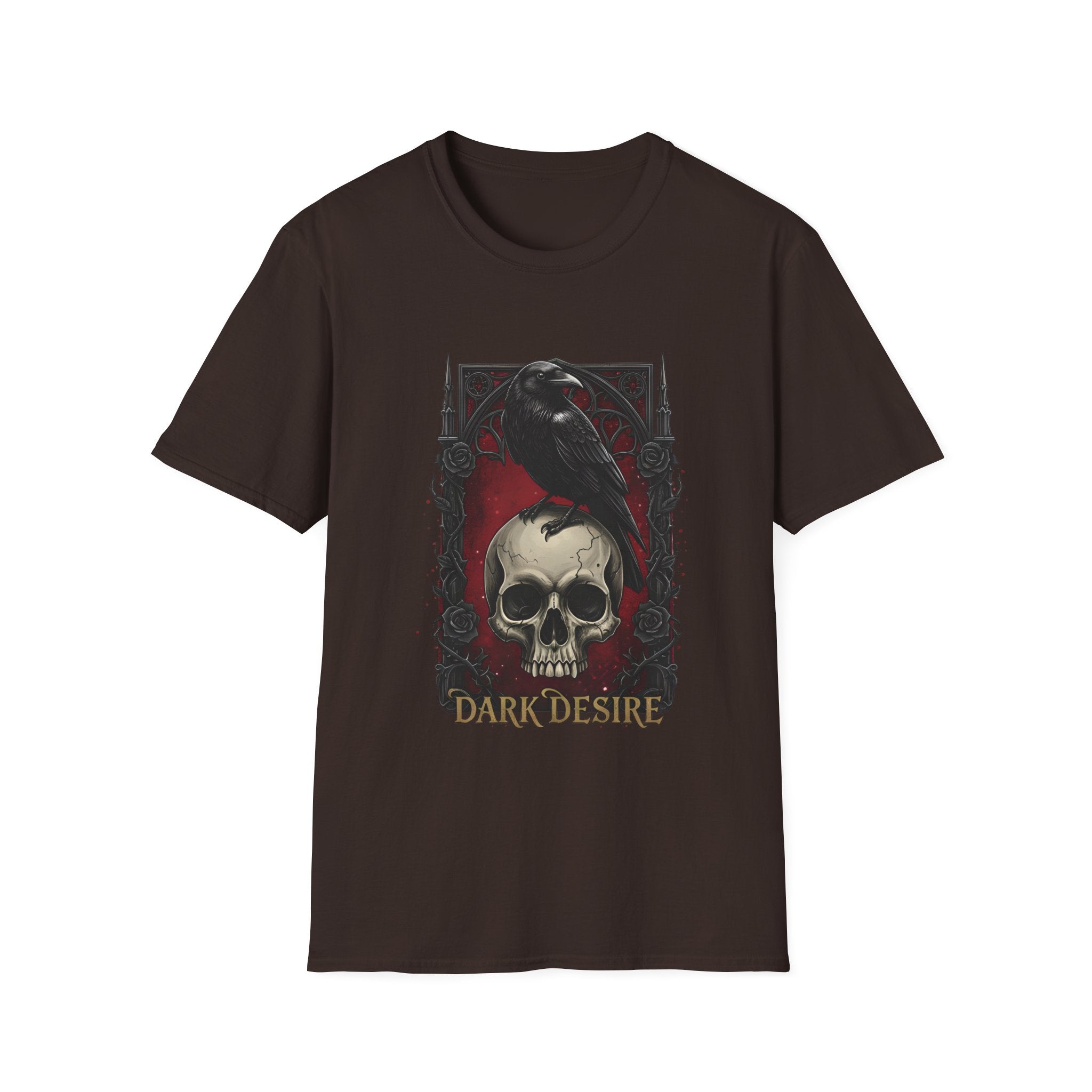 Dark Desire Gothic Skull & Raven T-Shirt Gothic Graphic Tee   Trendy T-Shirt