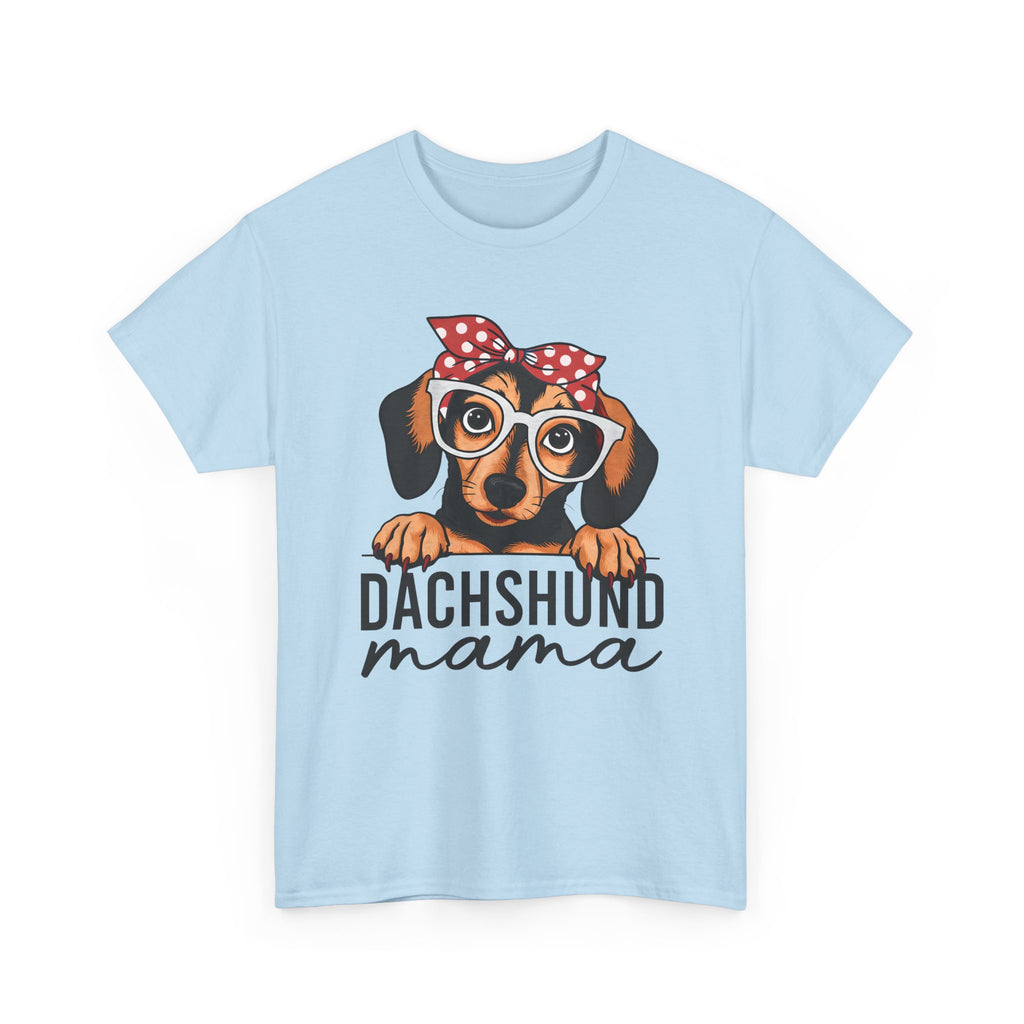 Dachshund Mama T-Shirt — Cute Dog Mom Tee with Glasses & Bandana