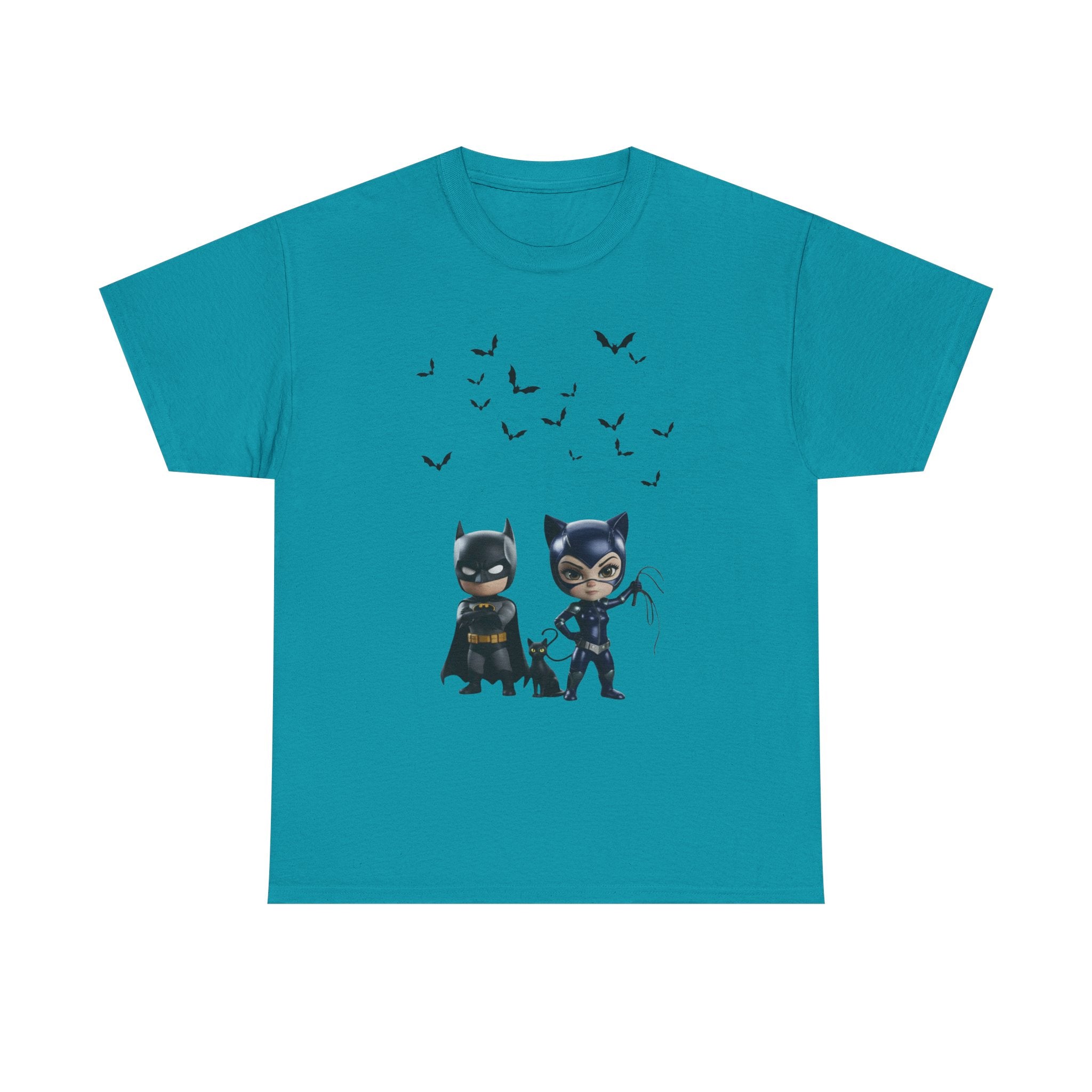 Superhero Adventure T-Shirt — Comic Style with 'Black Cat' Sidekick