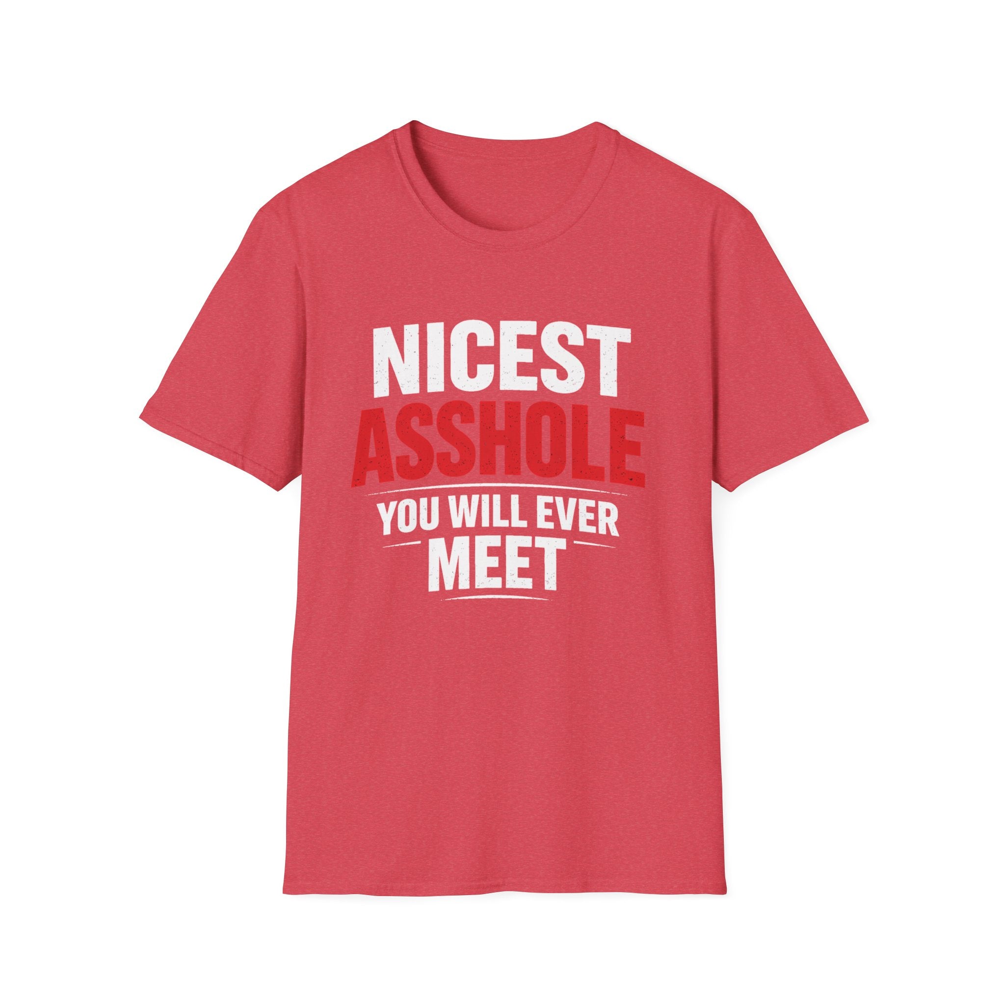 Nicest ASSHOLE' Graphic T-Shirt - Bold Red Lettering
