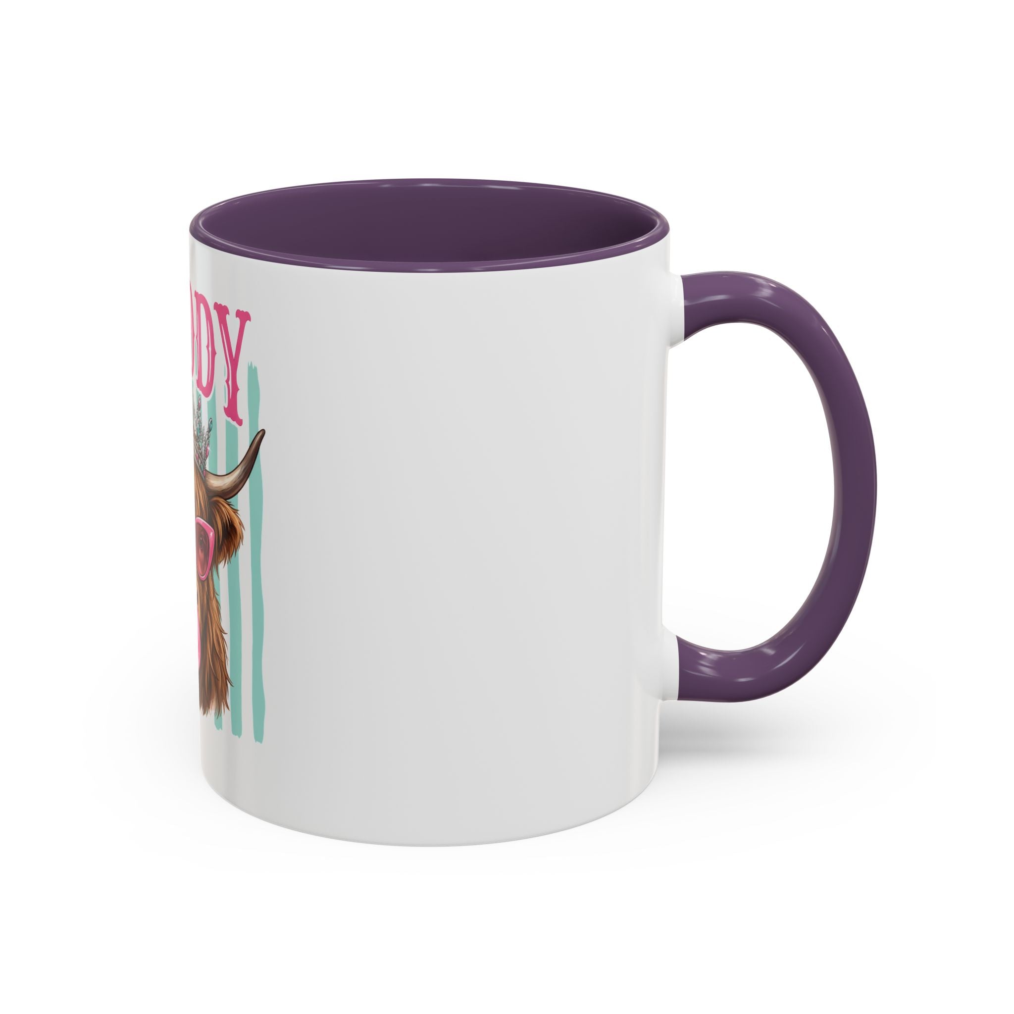 Moody Highland Cow Coffee Mug — Funny Crowned Cow with Bubblegum | Gift for Cow Lovers