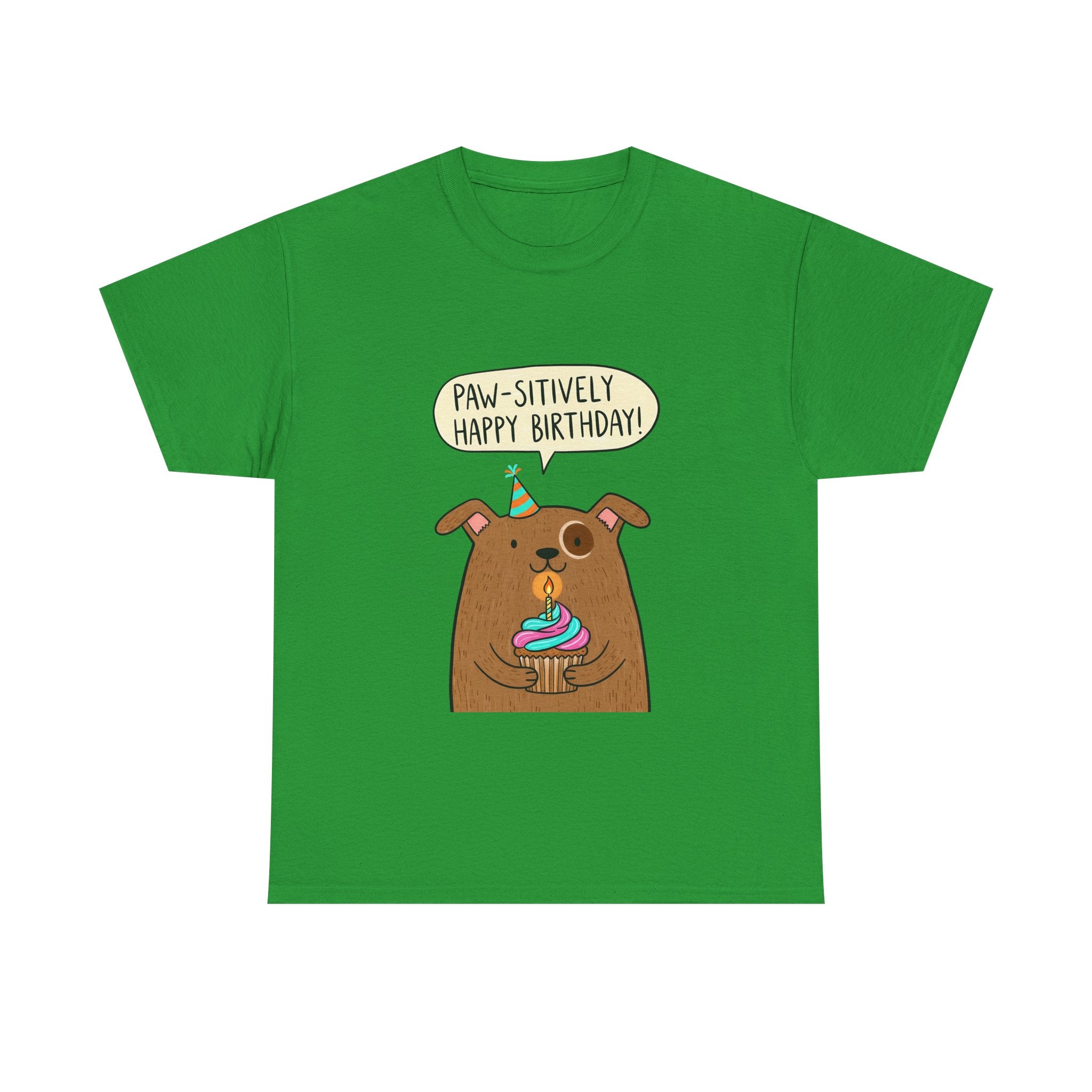 Paw-sitively Happy Birthday Dog T-Shirt — Cute Puppy Birthday Tee