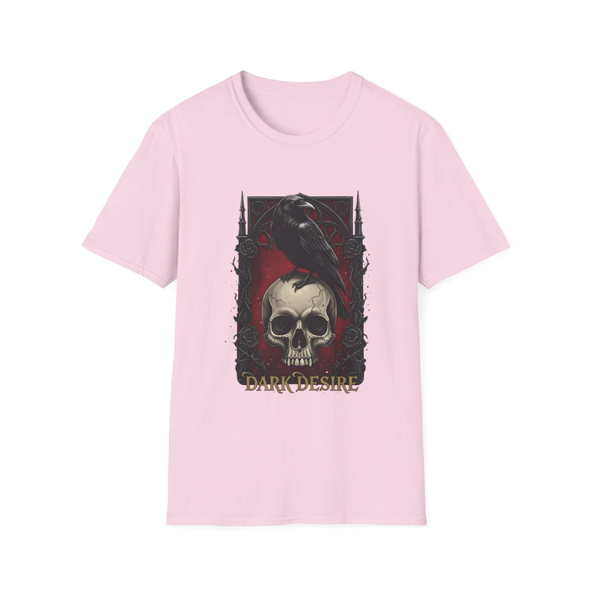 Dark Desire Gothic Skull & Raven T-Shirt Gothic Graphic Tee   Trendy T-Shirt