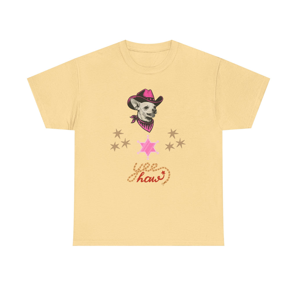 Cowgirl Dog T-Shirt  Coco 'Yee Haw' Chihuahua in Pink Cowgirl Hat