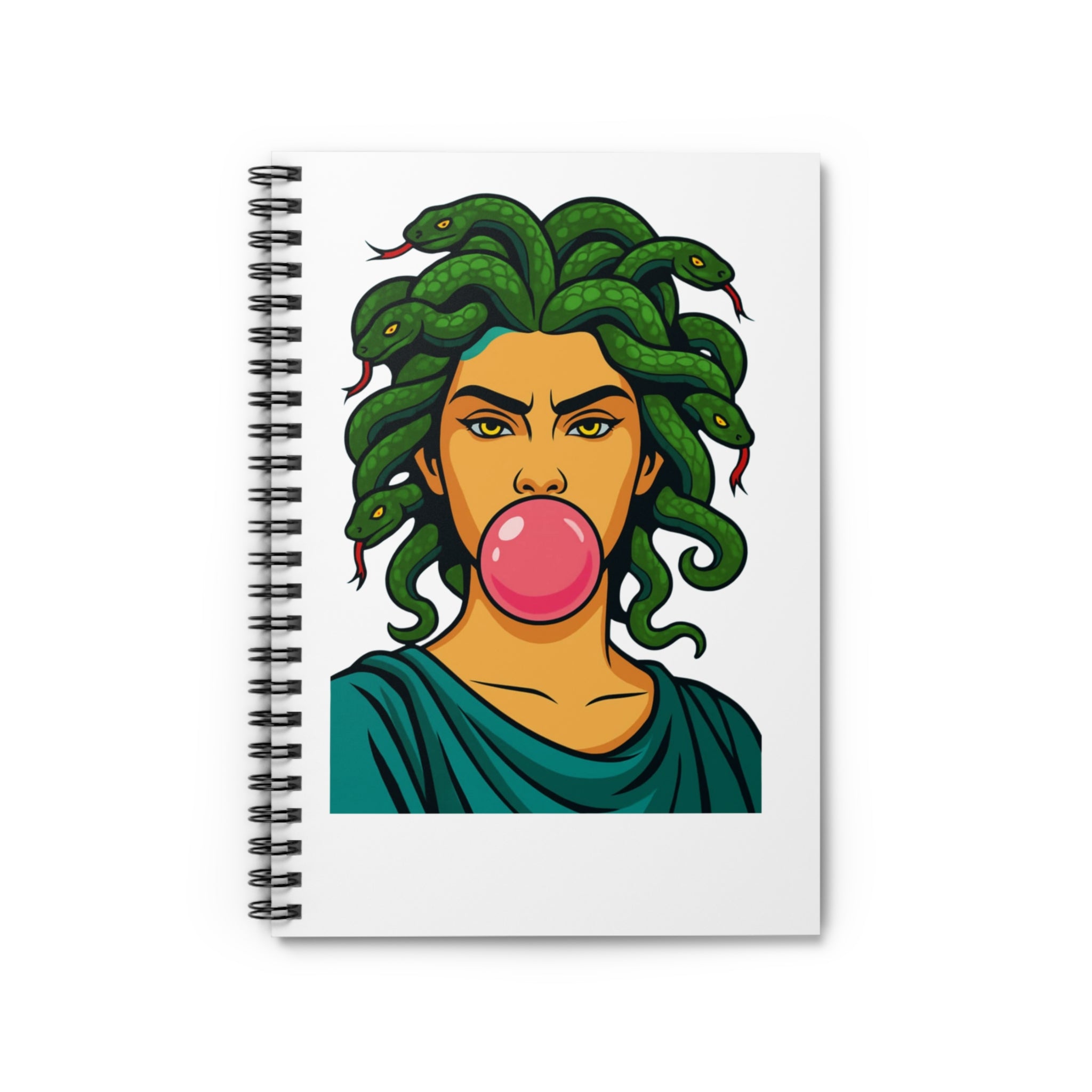 Mythical Medusa Spiral Notebook, Unique Artwork Stationery, Journal for Creatives, Greek Mythology Lover, Gift for Teens