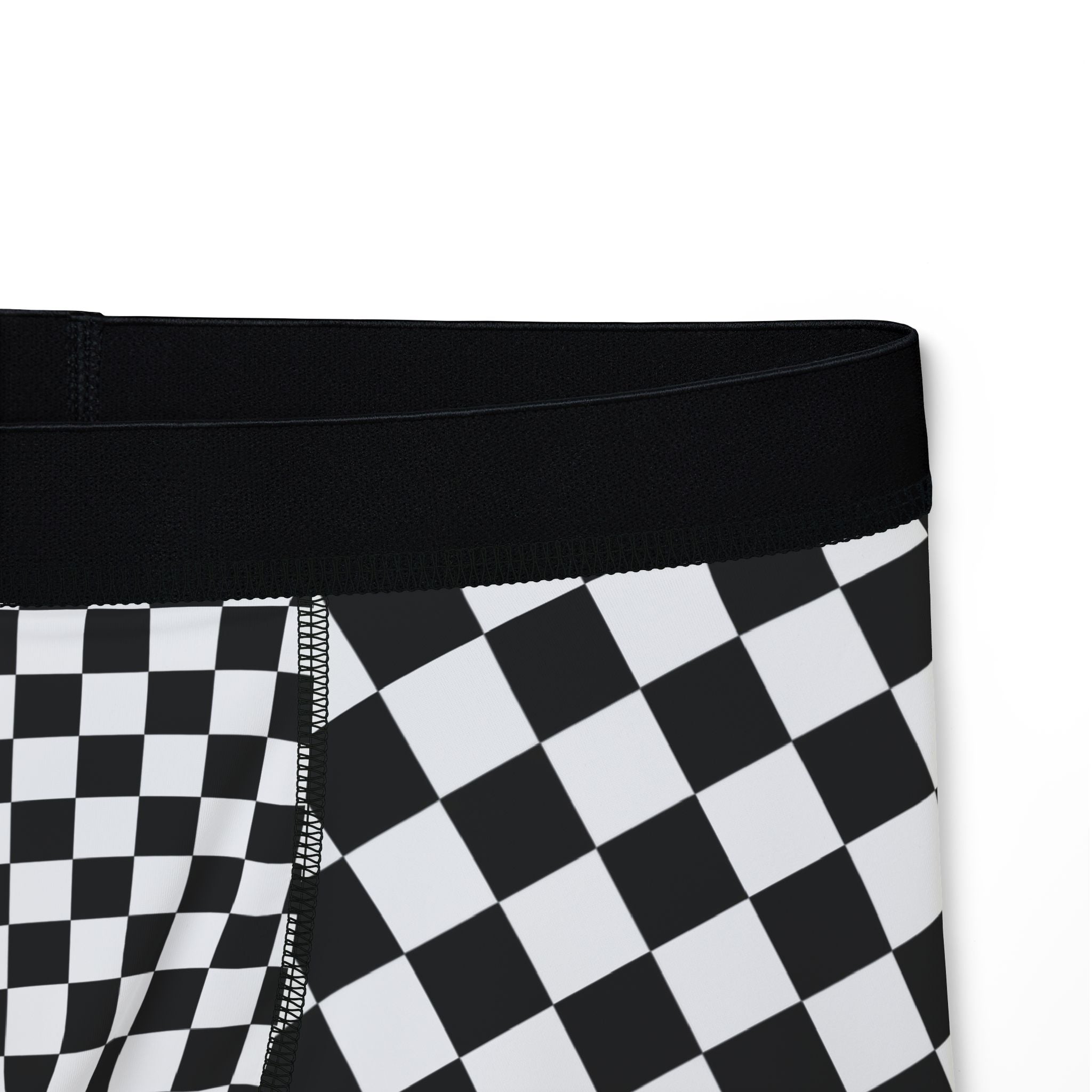 Checkered Flag Boxer Briefs – Black & White Racing Grid Men’s Underwear