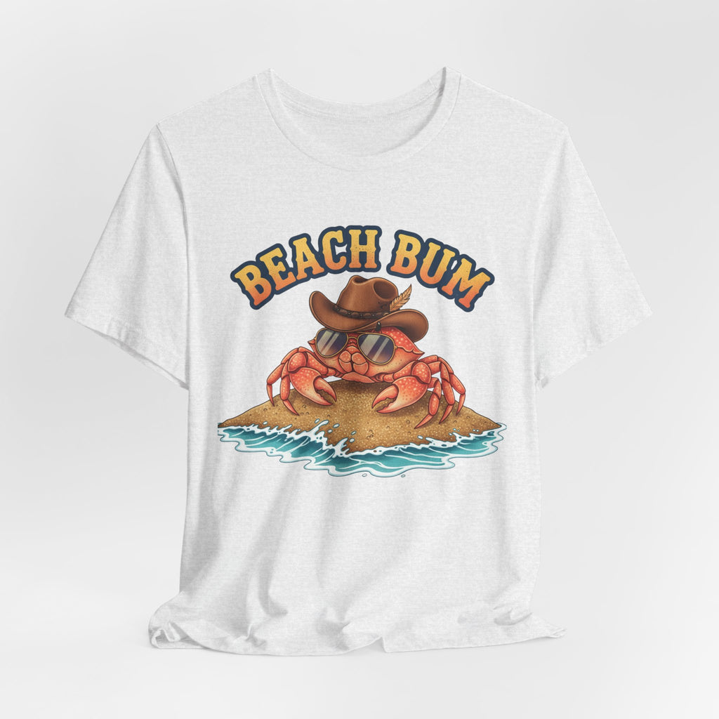Beach Bum Crab T-Shirt — Funny Coastal Vacation Tee