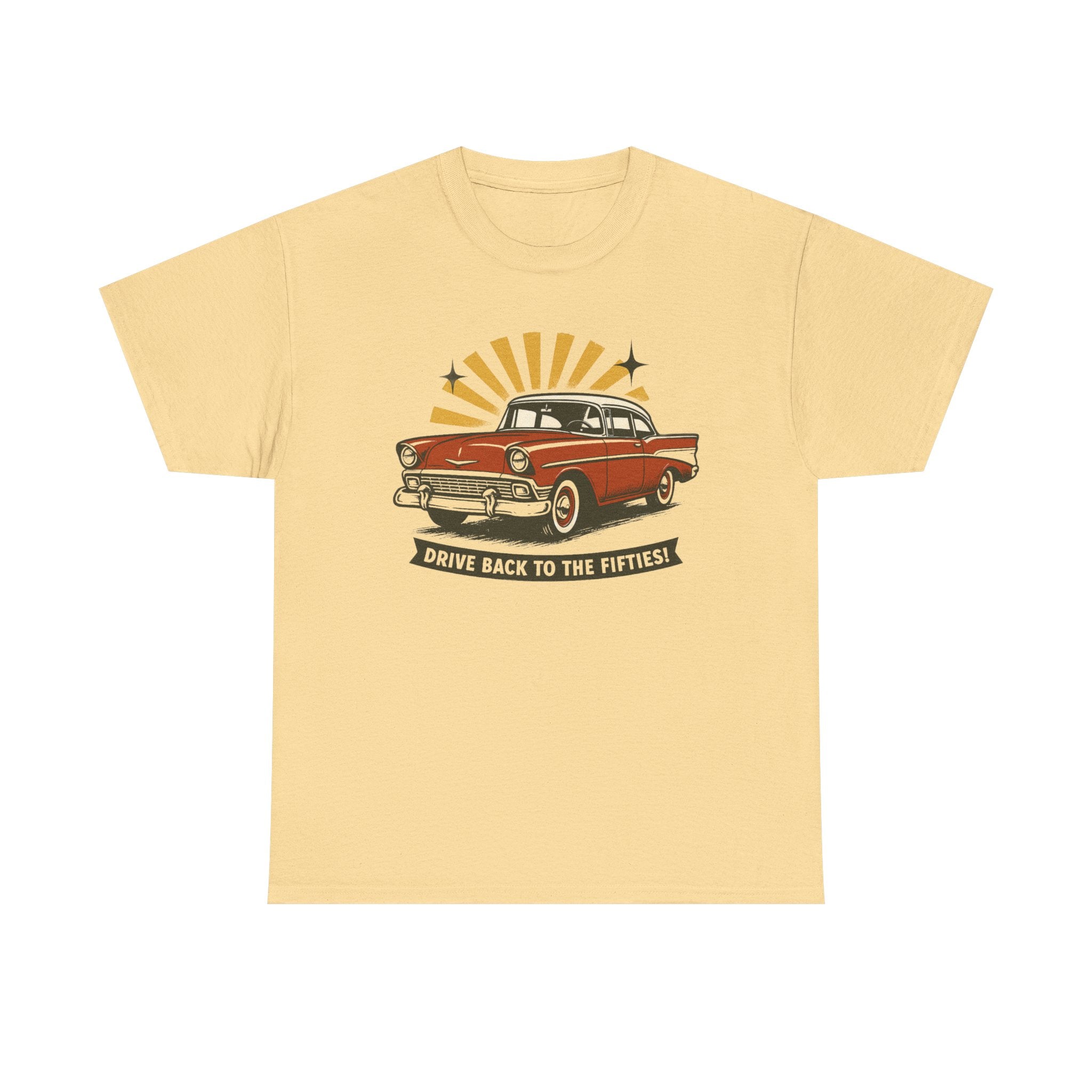 1950s Classic Car Tee "Drive Back to the Fifties" Retro Vintage Auto Shirt  Trendy TShirt